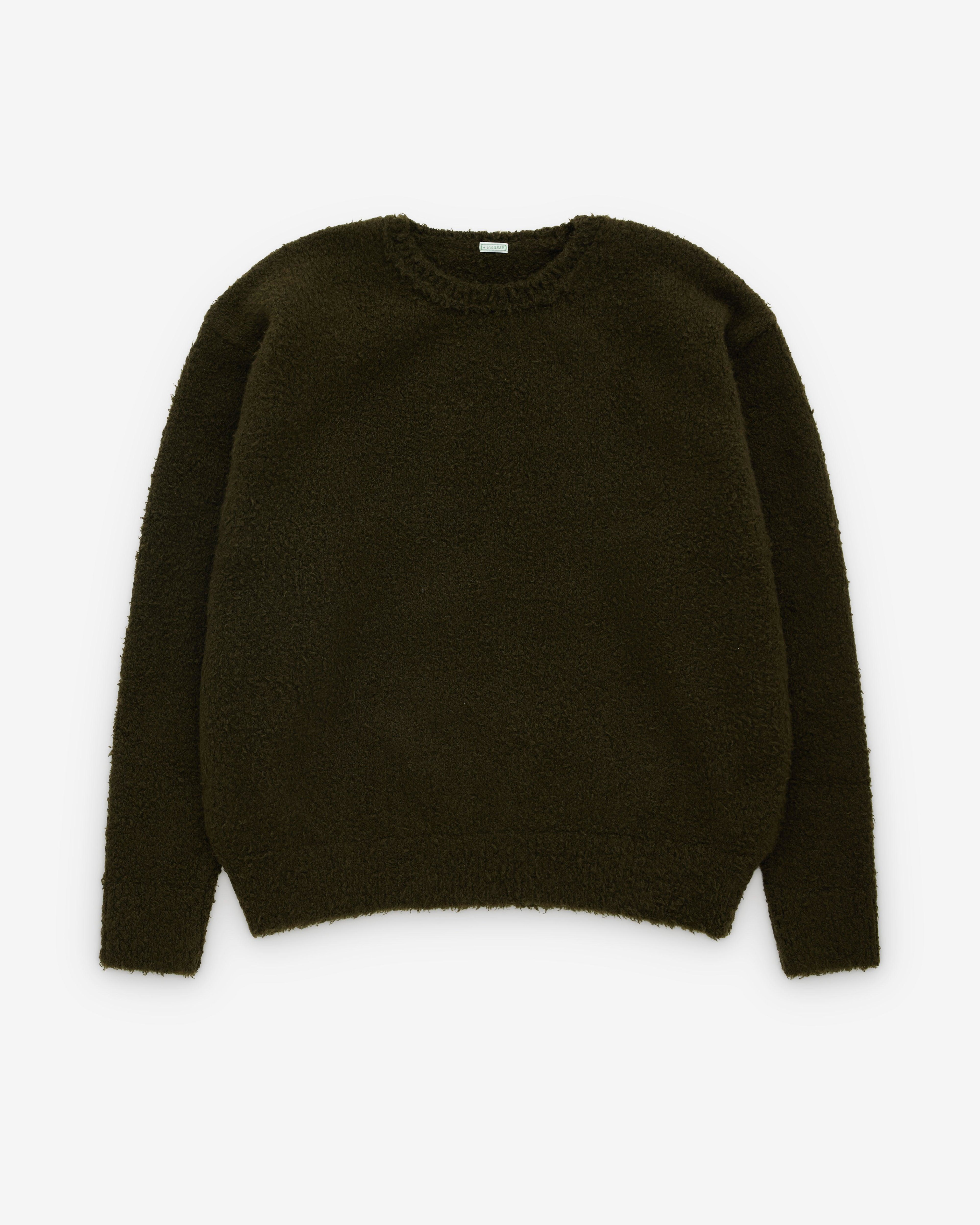 A.Presse - Men's Cashmere Mole Yarn Pullover Sweater - (Khaki) by A.PRESSE