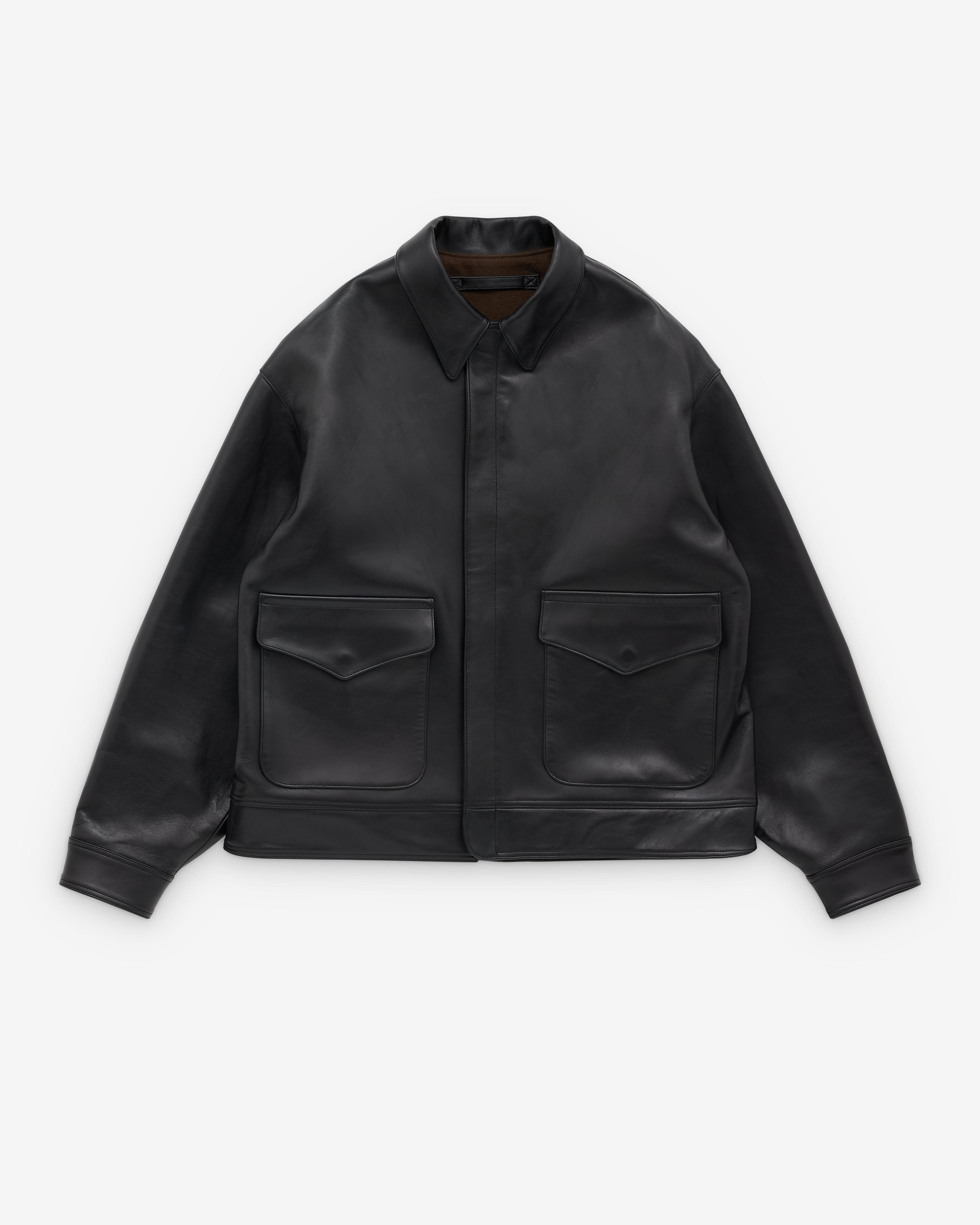 A.Presse - Men's Leather Type A-2  Flight Jacke - (Black) by A.PRESSE