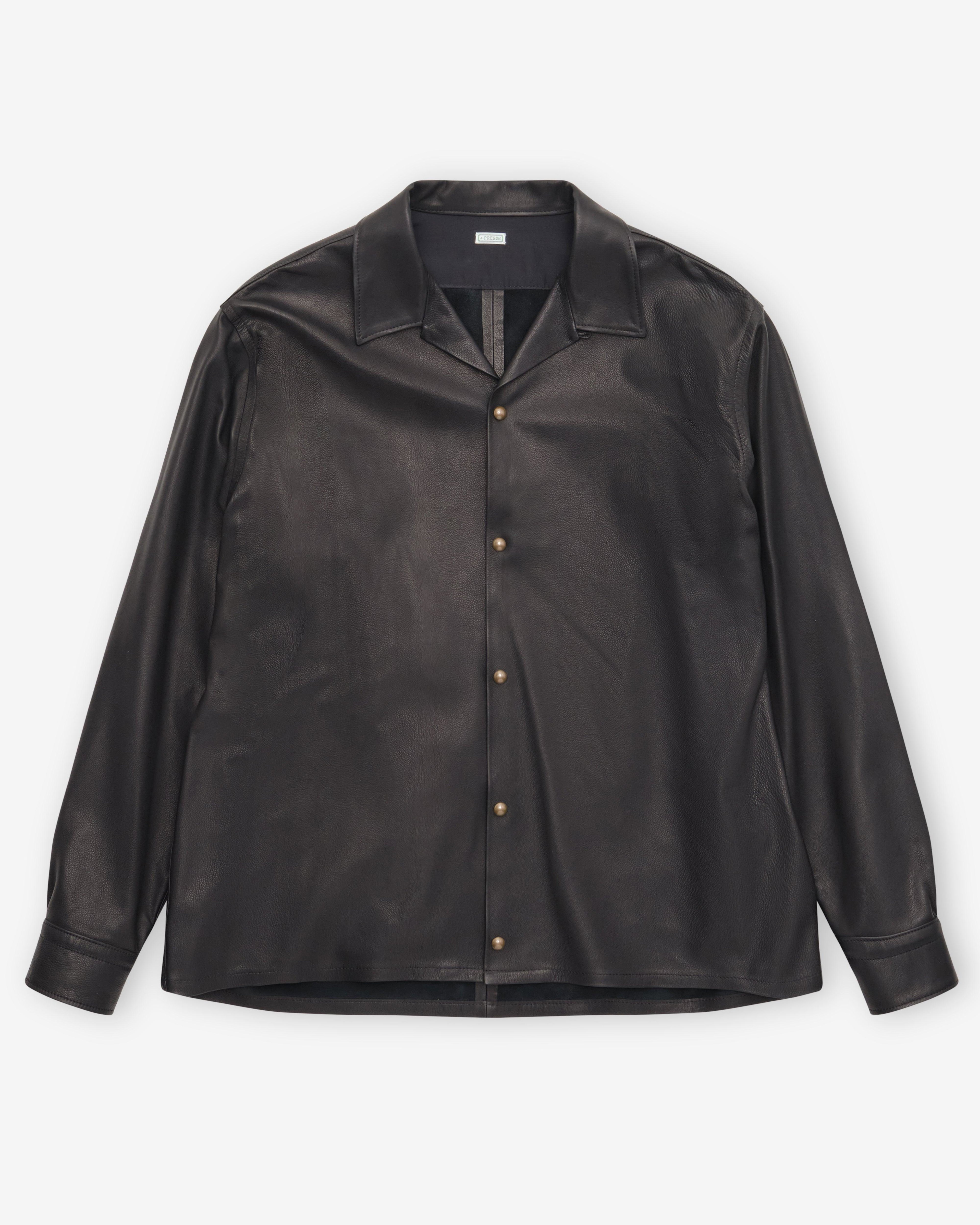 A.Presse - Men's Loop Collar Shirt - (Black) by A.PRESSE