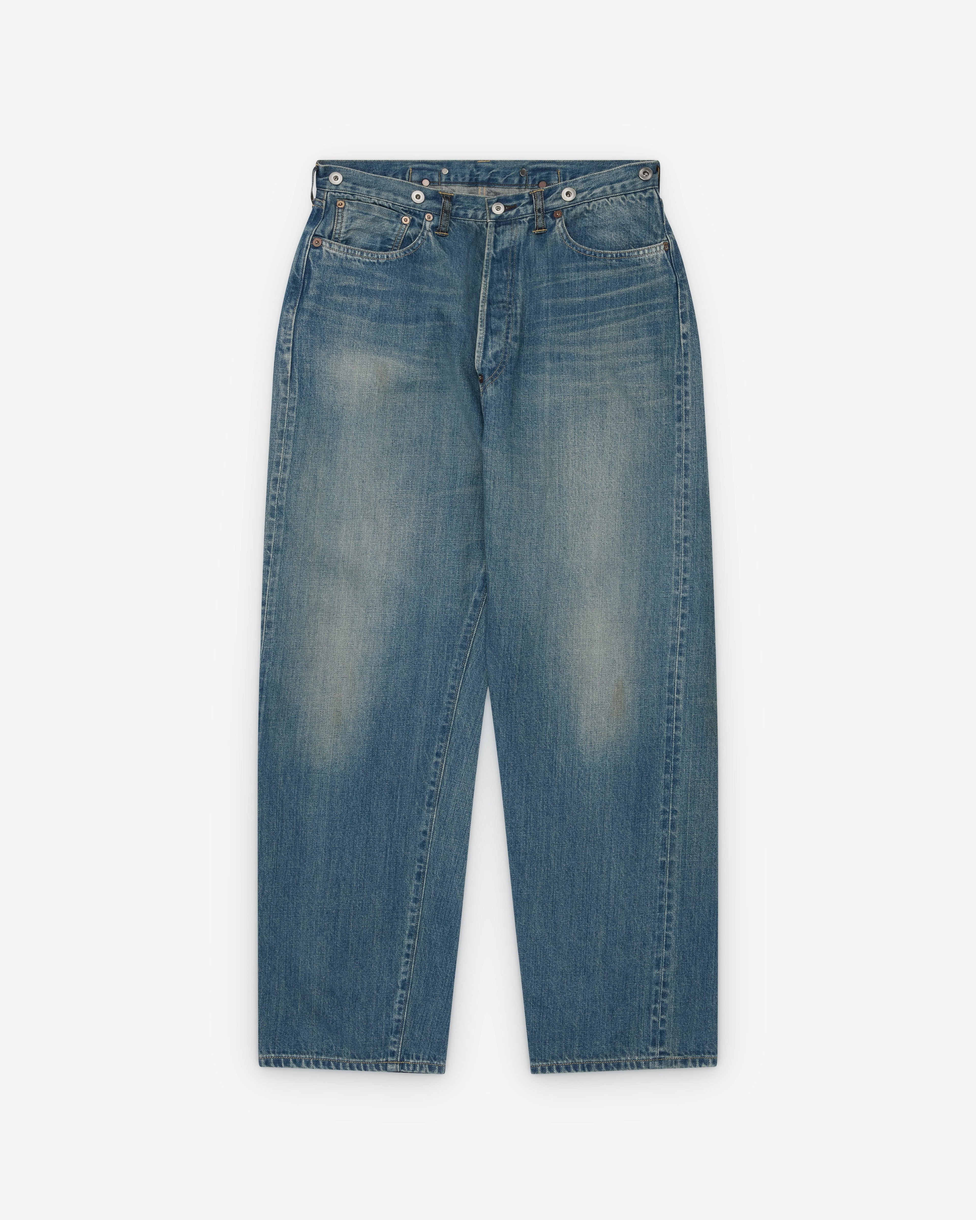 A.Presse - Men's No.22 Washed Wide Denim Pants - (Indigo) by A.PRESSE