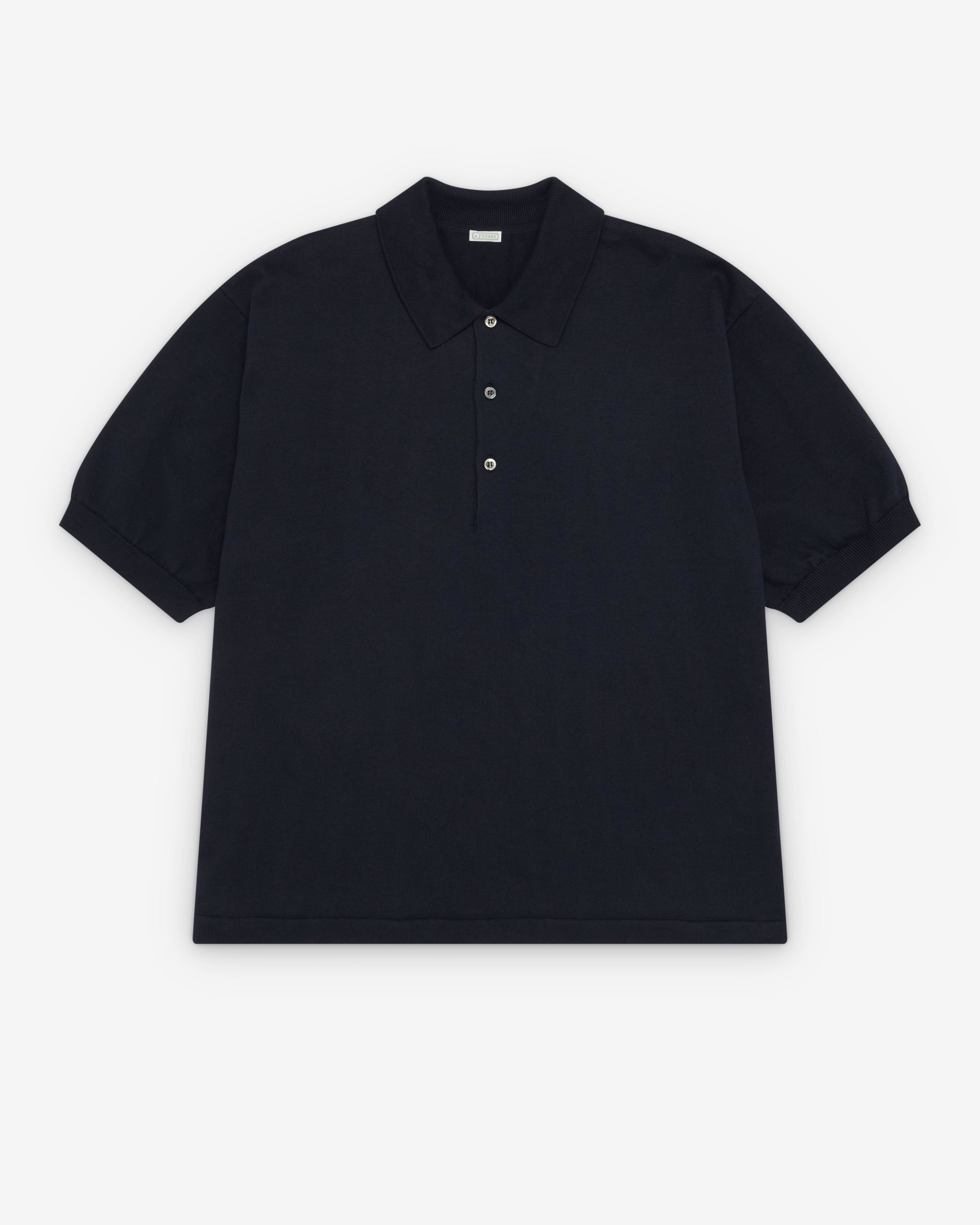 A.Presse - Men's Short Sleeve Polo Shirt - (Navy) by A.PRESSE