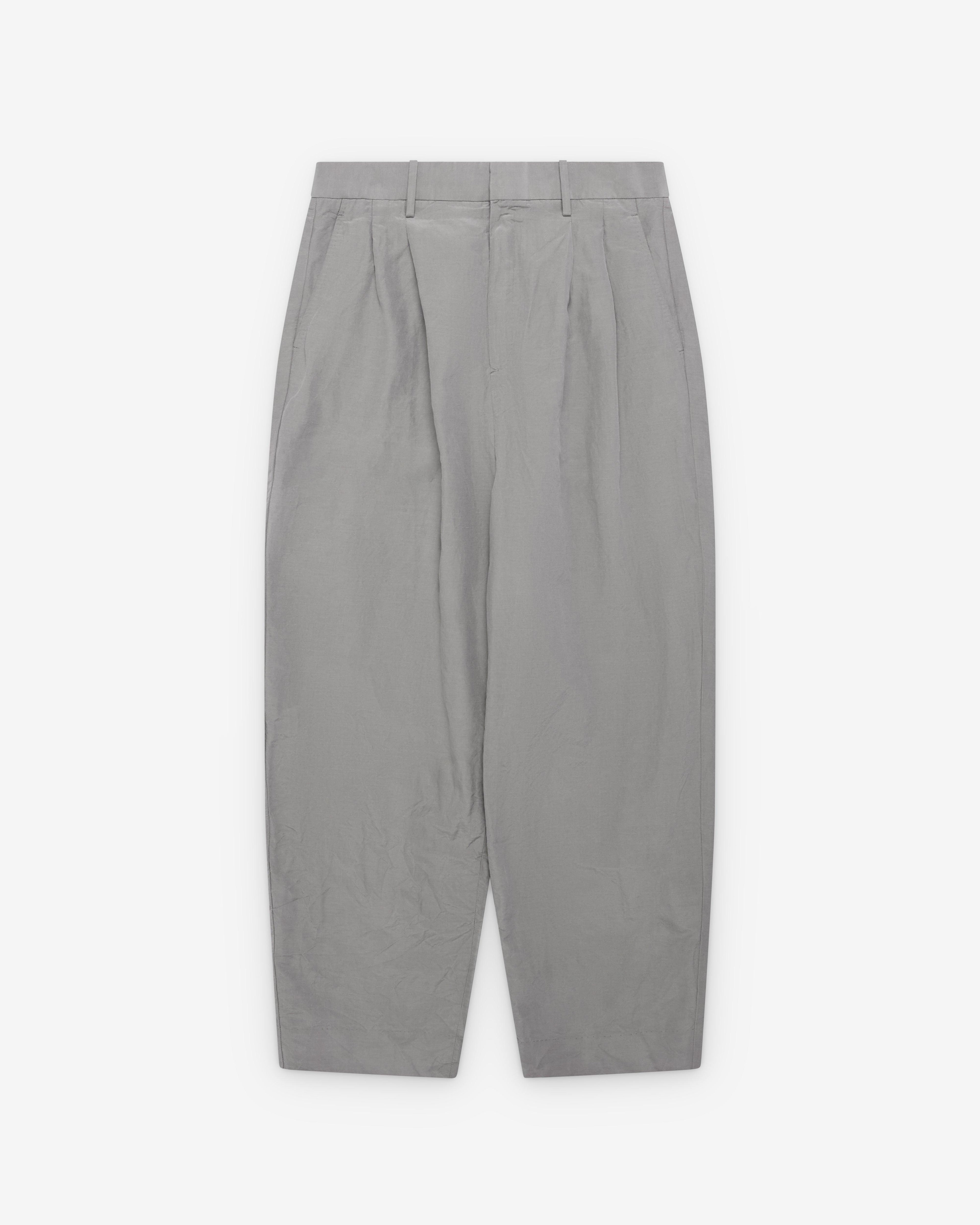 A.Presse - Men's Silk Linen Wide Trousers - (Grey) by A.PRESSE