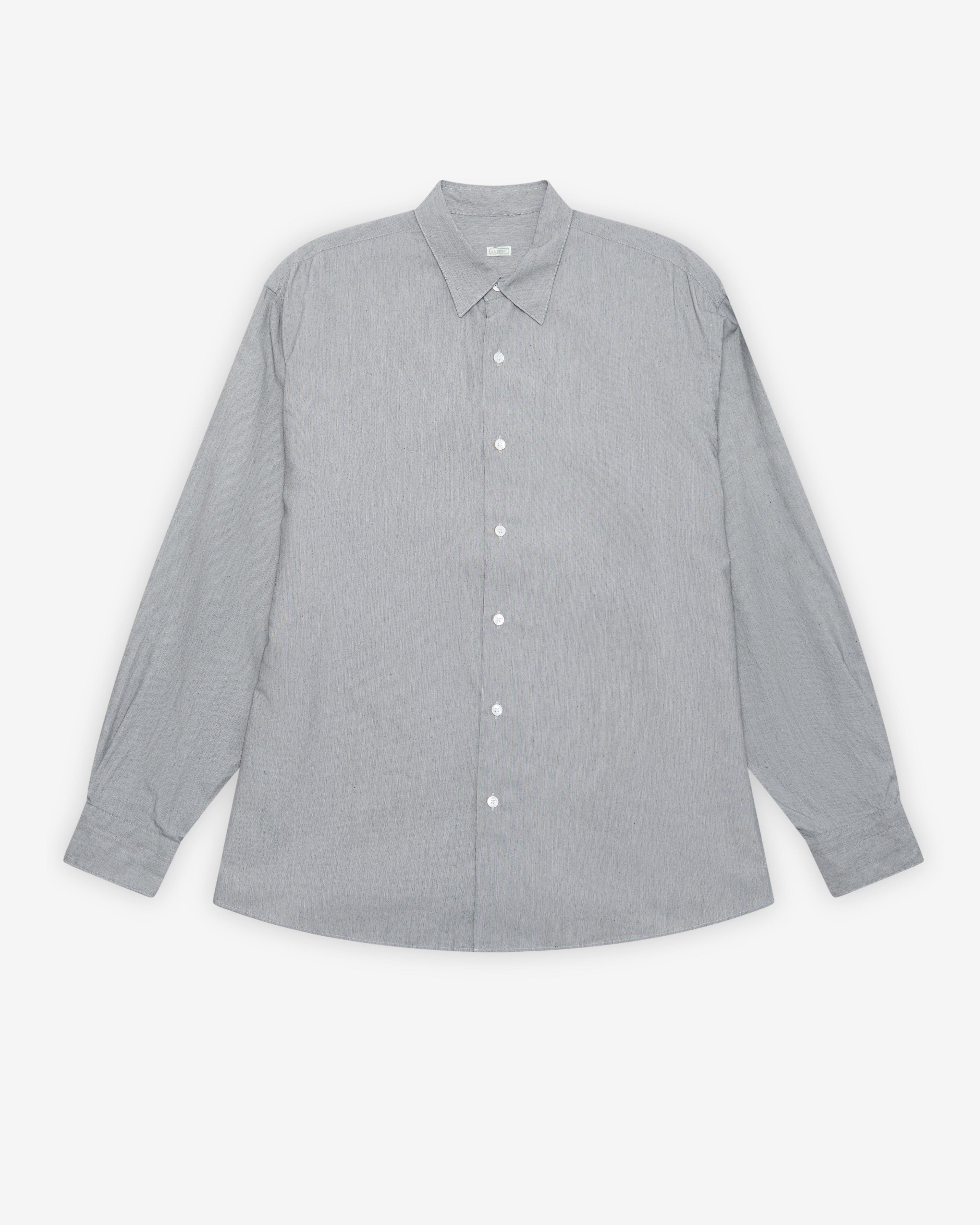 A.Presse - Men's Silk Regular Collar Shirt - (Gray) by A.PRESSE