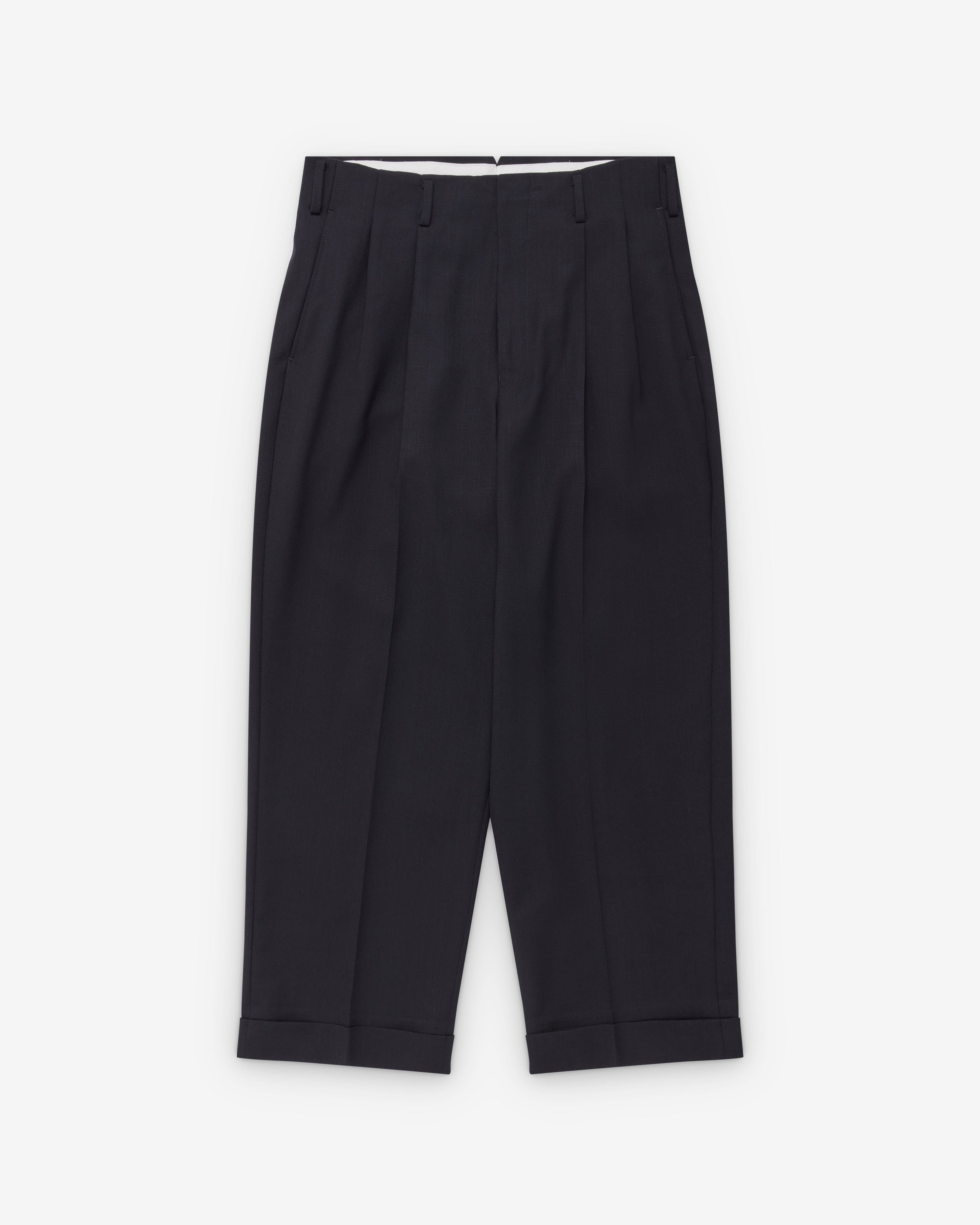 A.Presse - Men's Slub Wool Trousers - (Navy) by A.PRESSE
