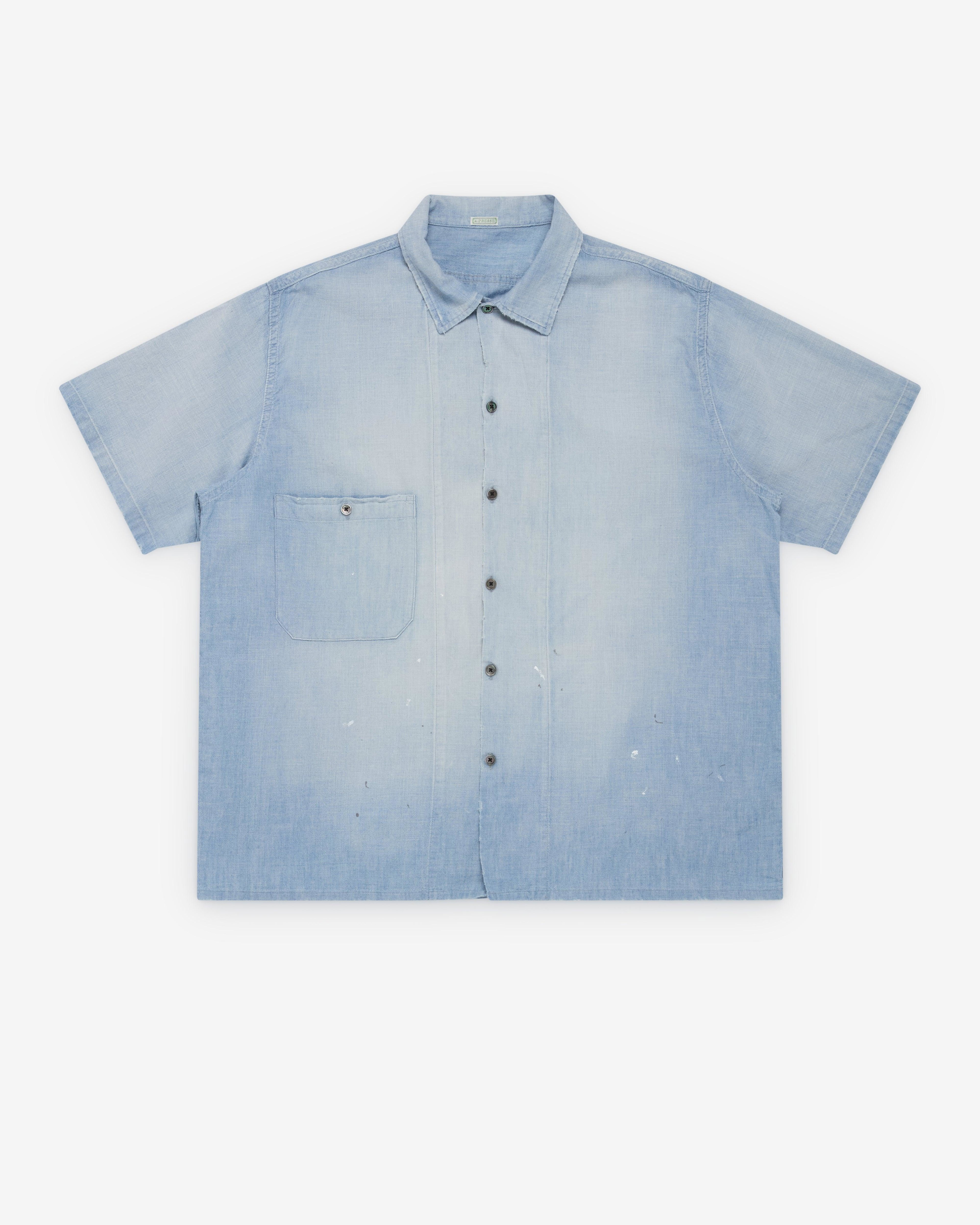 A.Presse - Men's Vintage Chambray S/S Shirt - (Bleach) by A.PRESSE