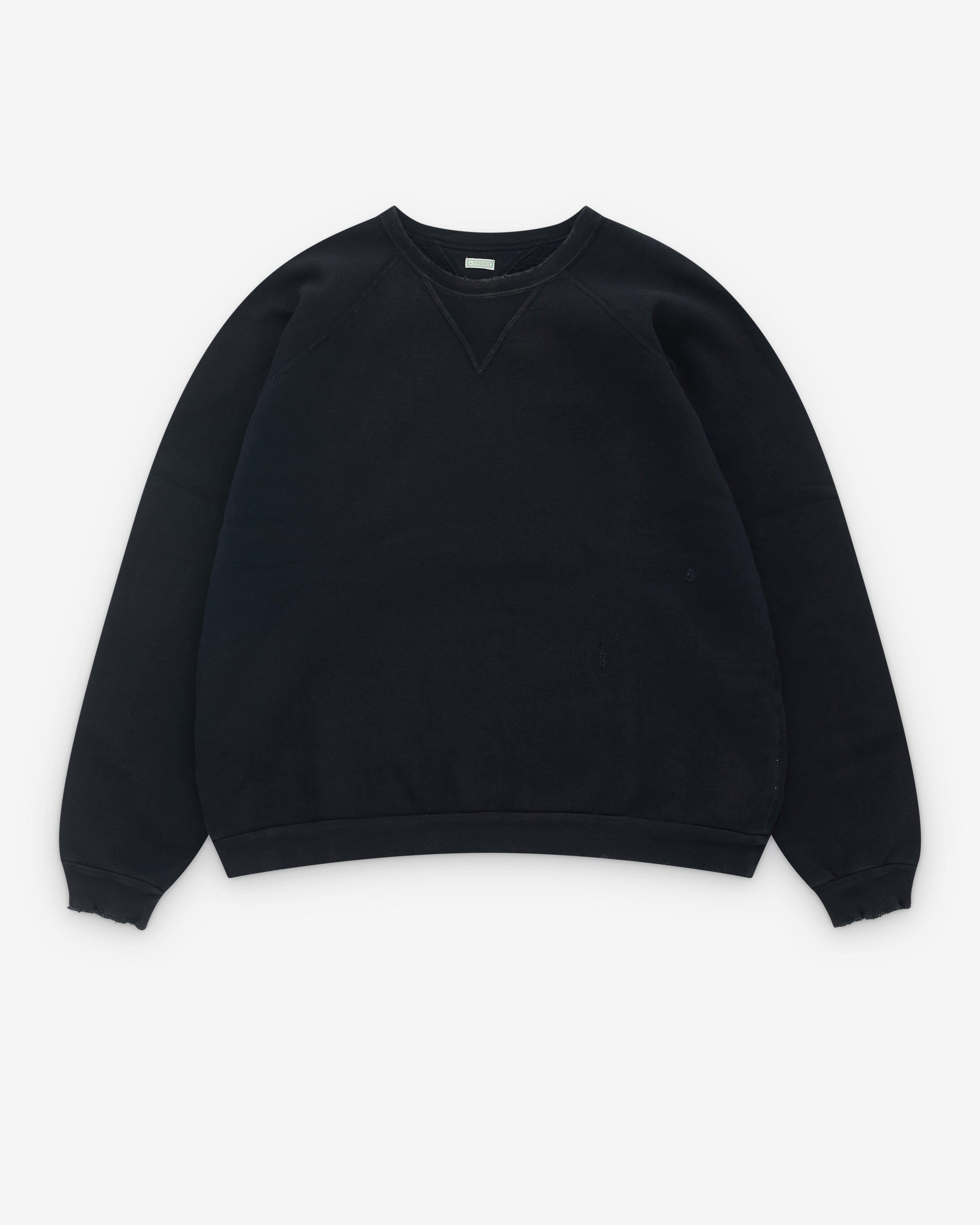 A.Presse - Men’s Vintage Double V Sweatshirt - (Black) by A.PRESSE