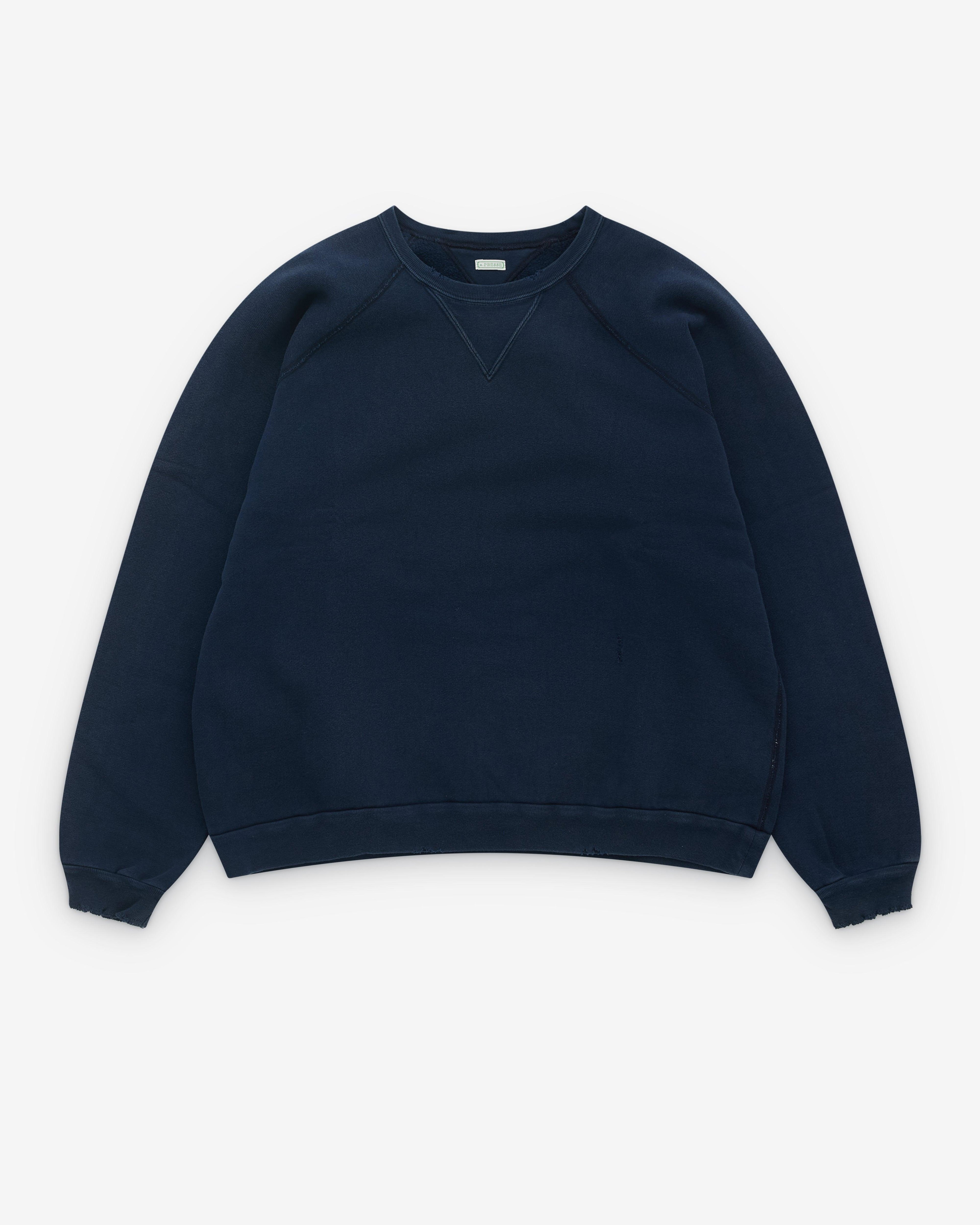 A.Presse - Men’s Vintage Double V Sweatshirt - (Navy) by A.PRESSE