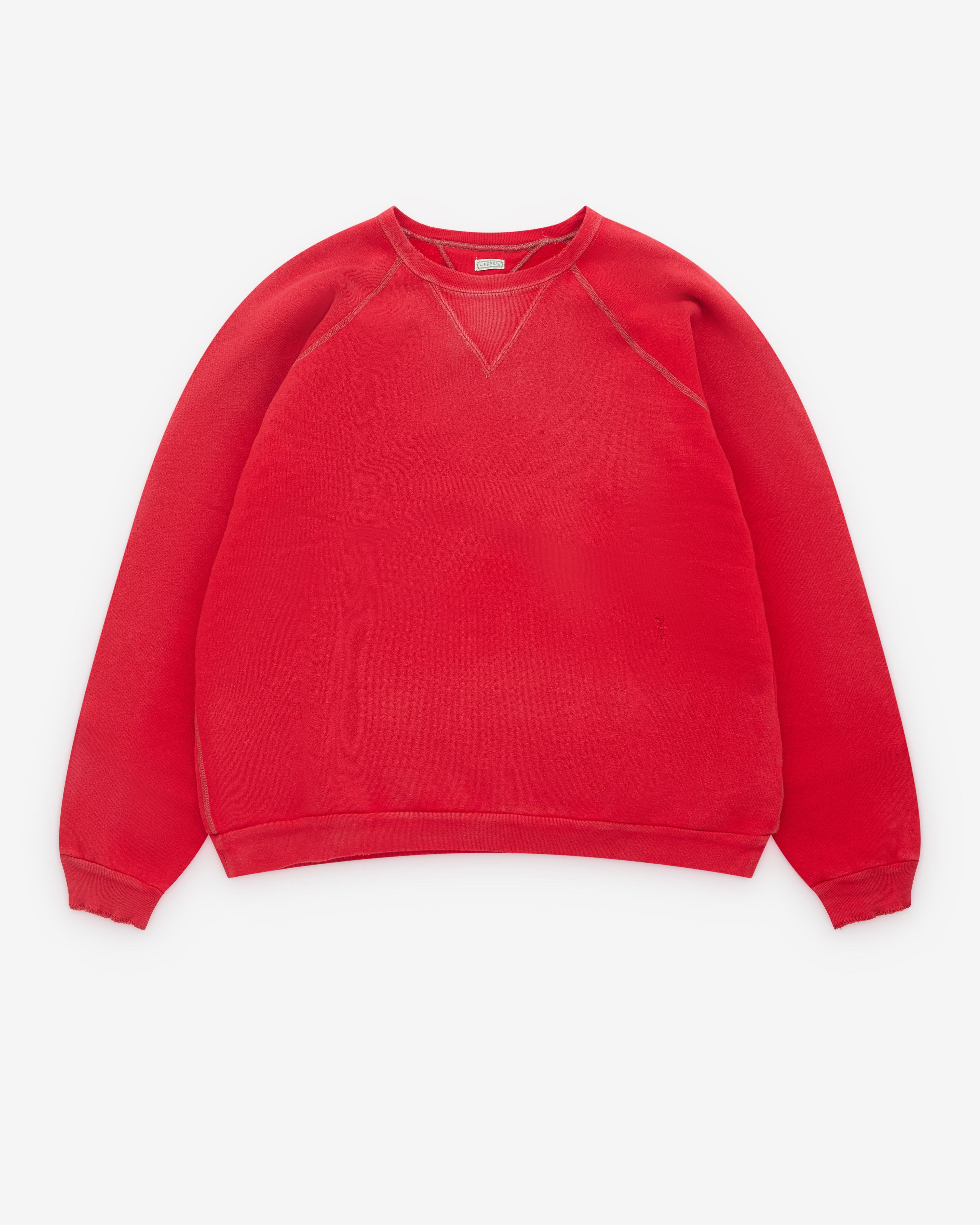 A.Presse - Men’s Vintage Double V Sweatshirt - (Red) by A.PRESSE
