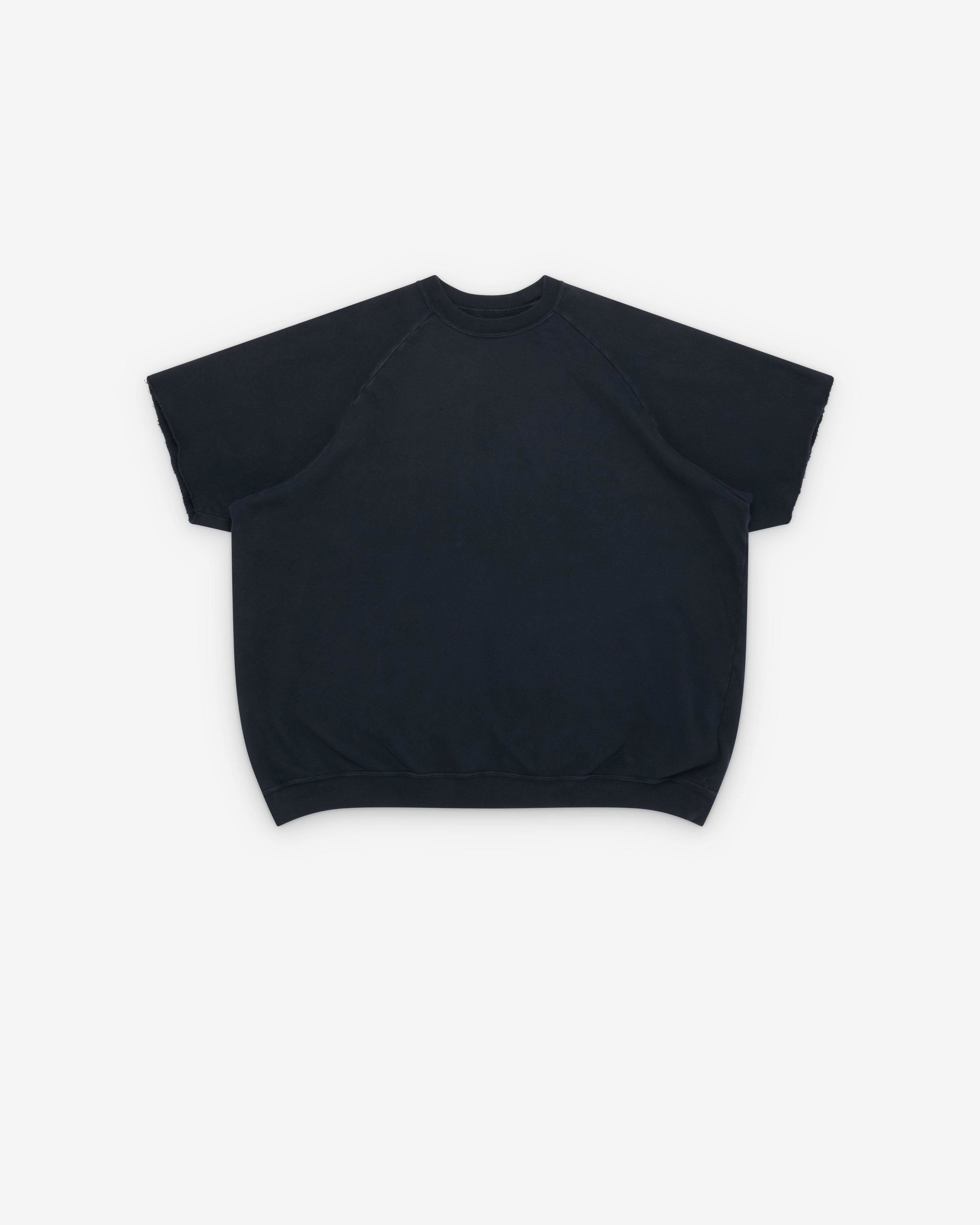 A.Presse - Men's Vintage Light Weight Short Sleeve Sweat - (Black) by A.PRESSE
