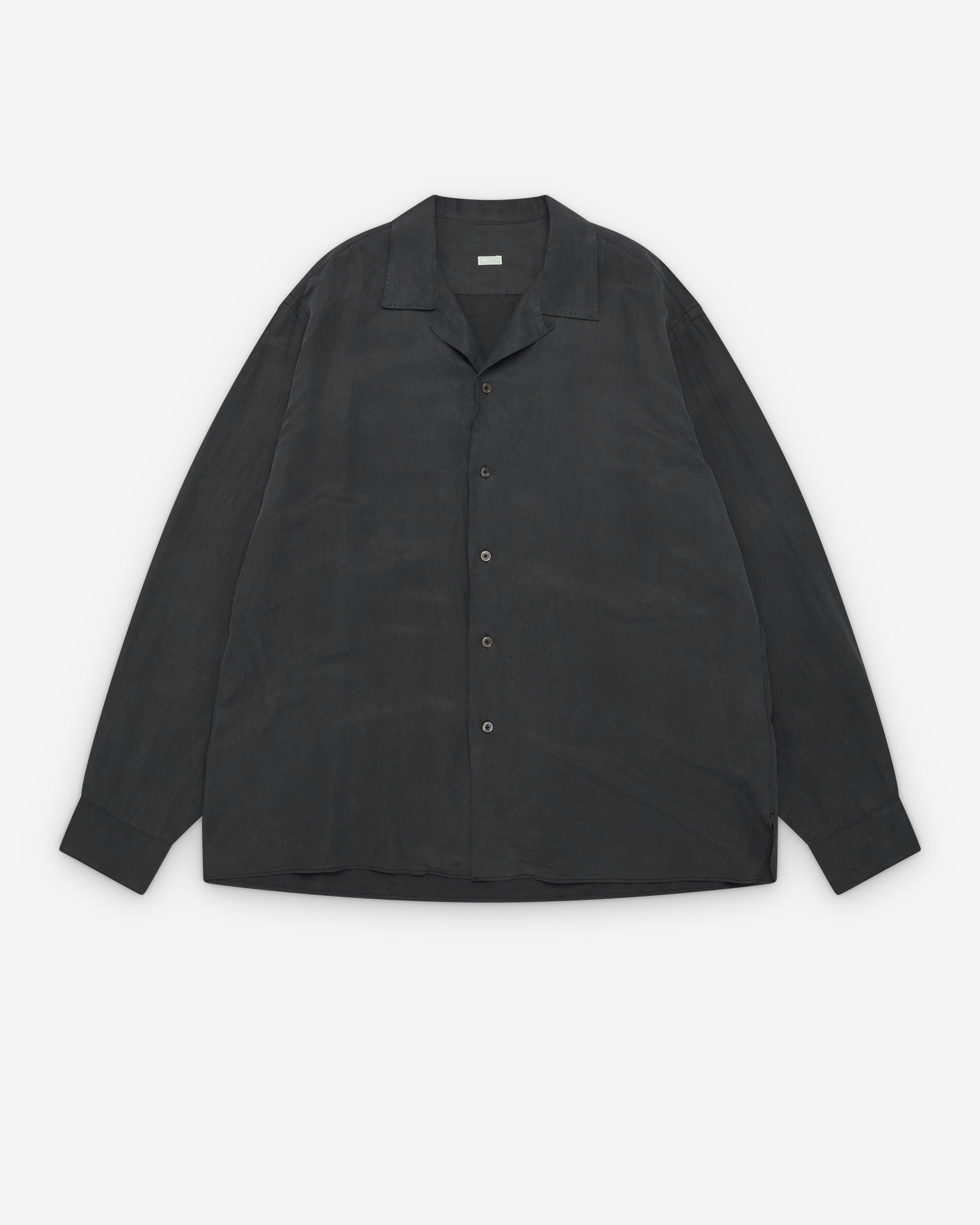 A.Presse - Men's Vintage Open Collar Shirt - (Black) by A.PRESSE