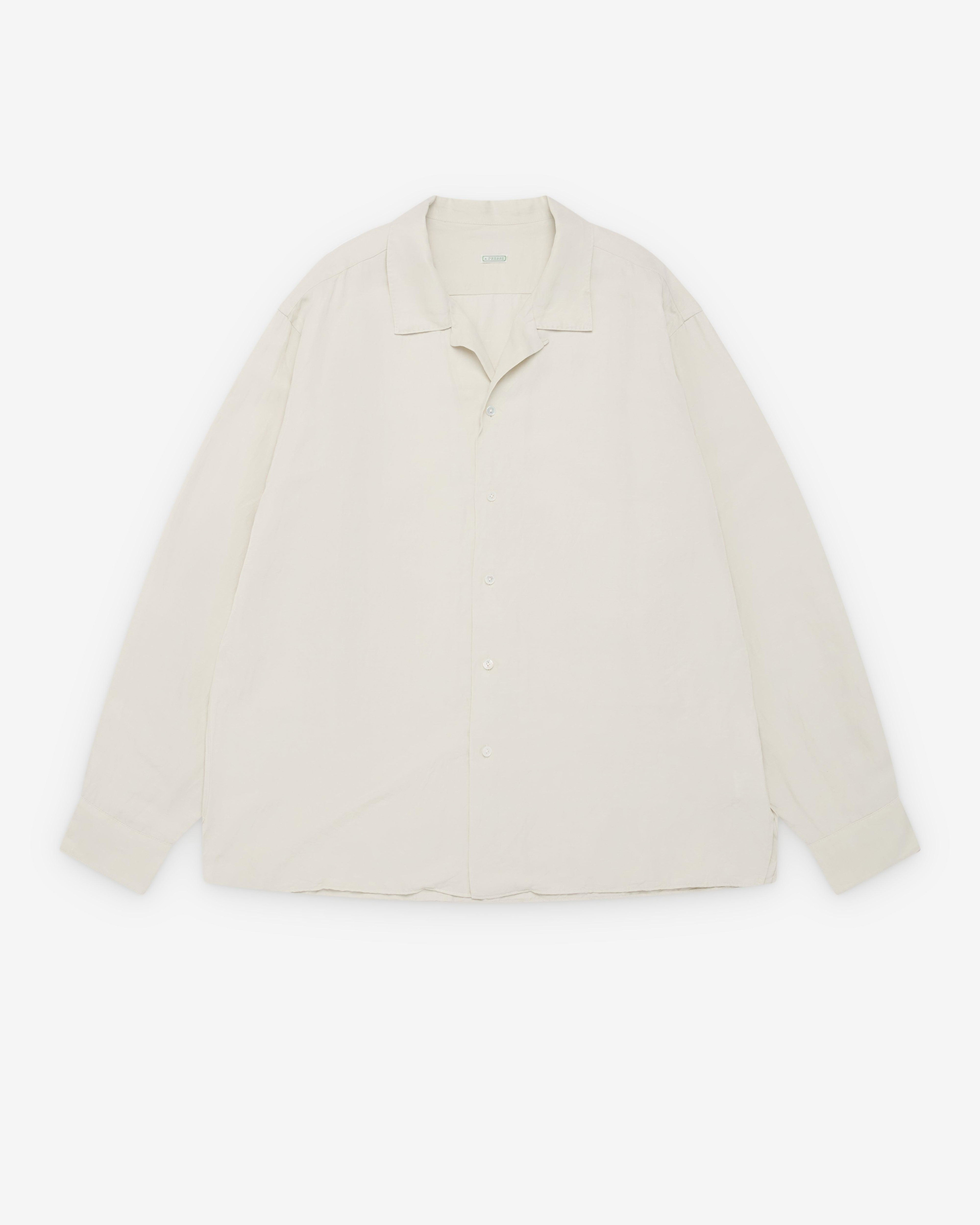 A.Presse - Men's Vintage Open Collar Shirt - (Ecru) by A.PRESSE