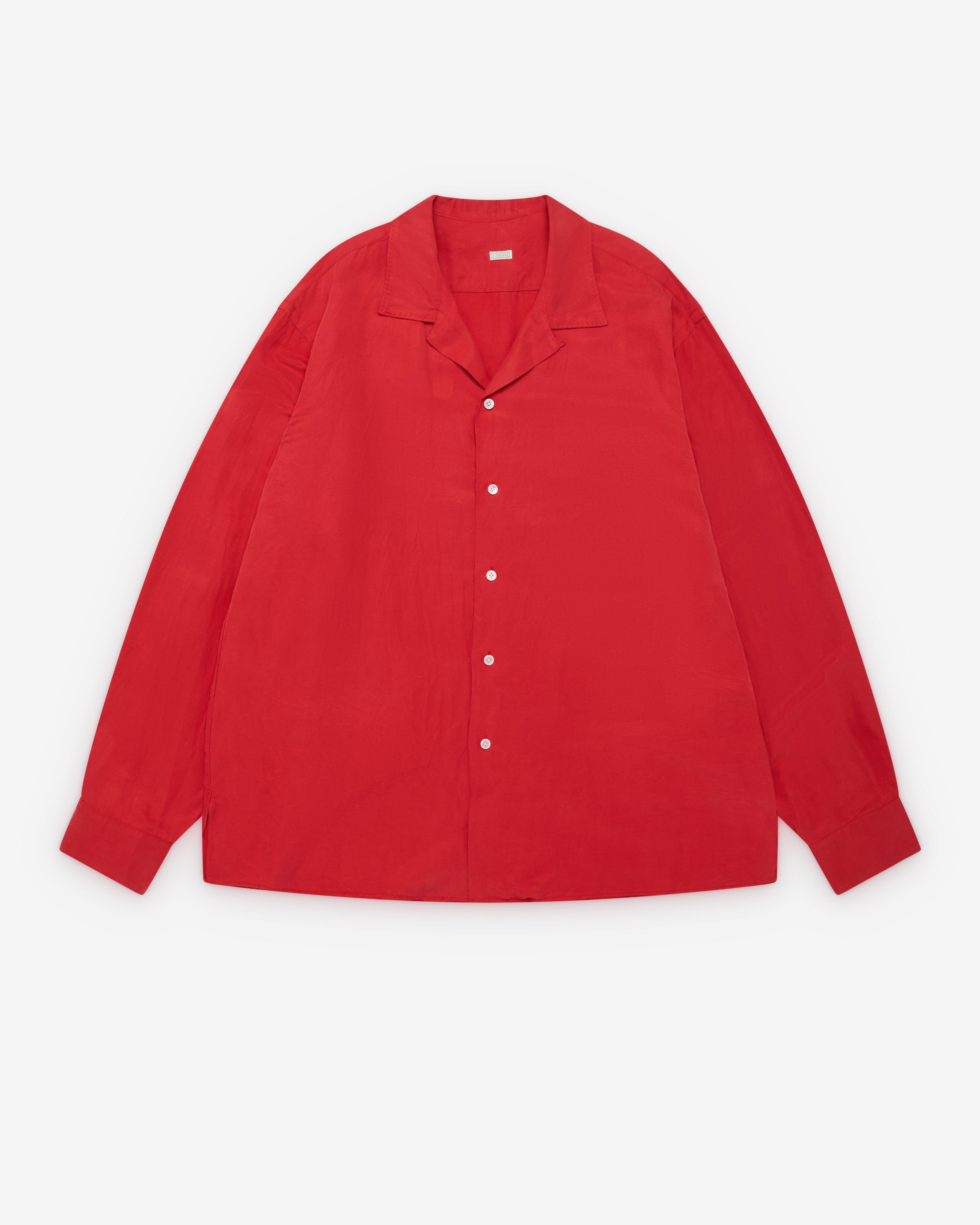 A.Presse - Men's Vintage Open Collar Shirt - (Red) by A.PRESSE
