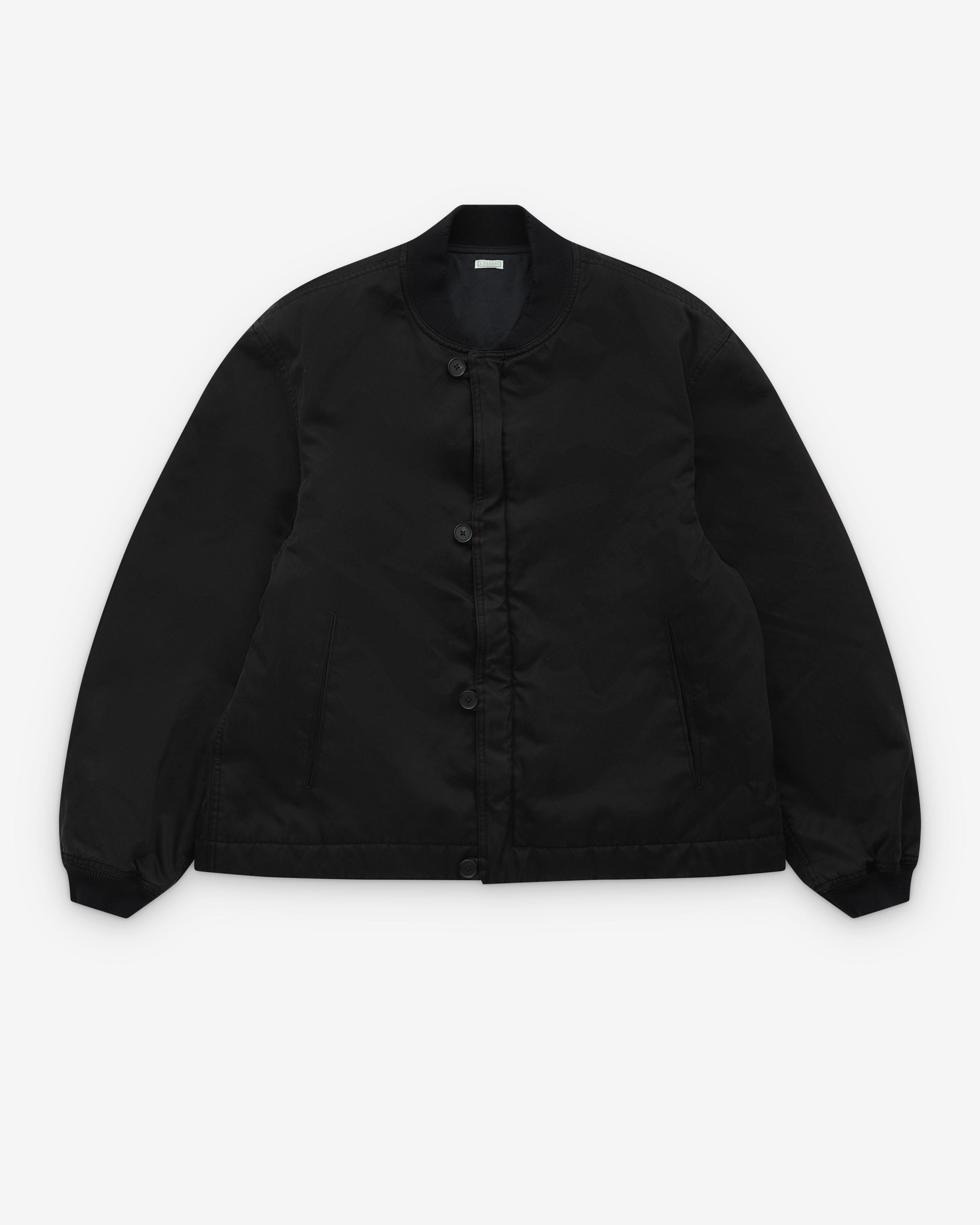 A.Presse - Men's Vintage Silk Bomber Jacket - (Black) by A.PRESSE