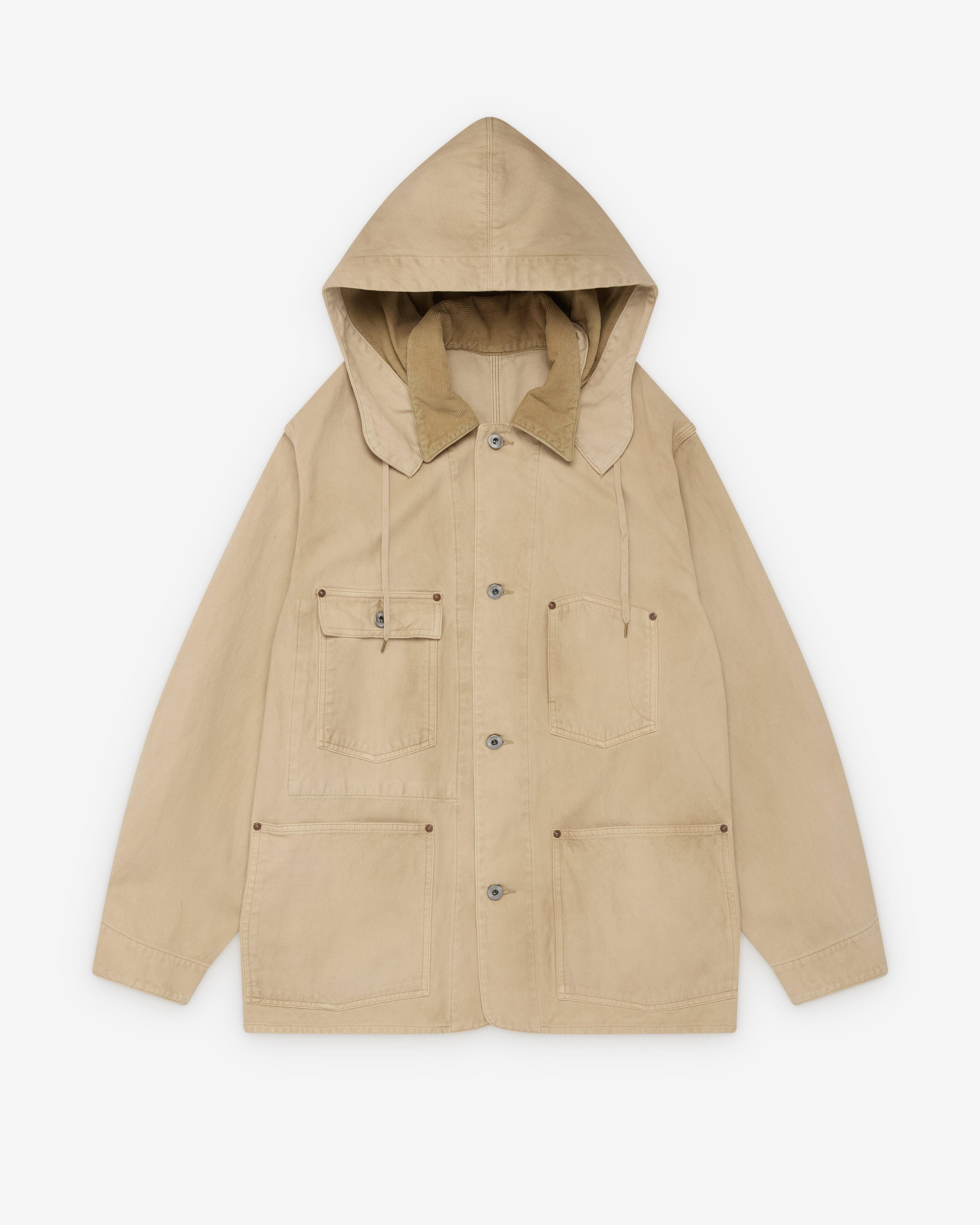 A.Presse - Men's Vintage Silk Hemp Coverall Jacket - (Beige) by A.PRESSE A.Presse - Men's Vintage Silk Hemp Coverall Jacket - (Beige) by A.PRESSE