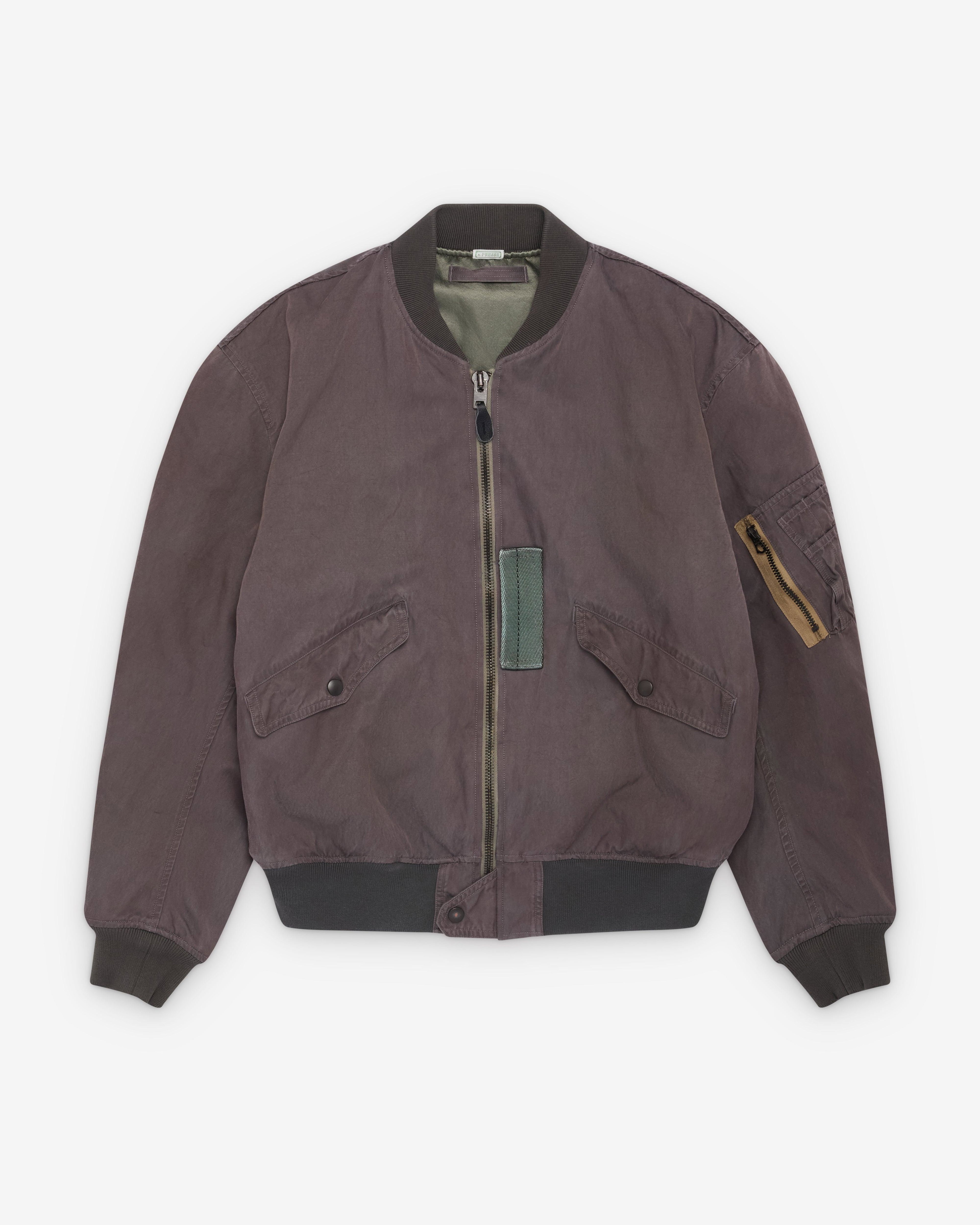 A.Presse - Men's Vintage Silk L-2B Flight Jacket - (Purple/Grey) by A.PRESSE