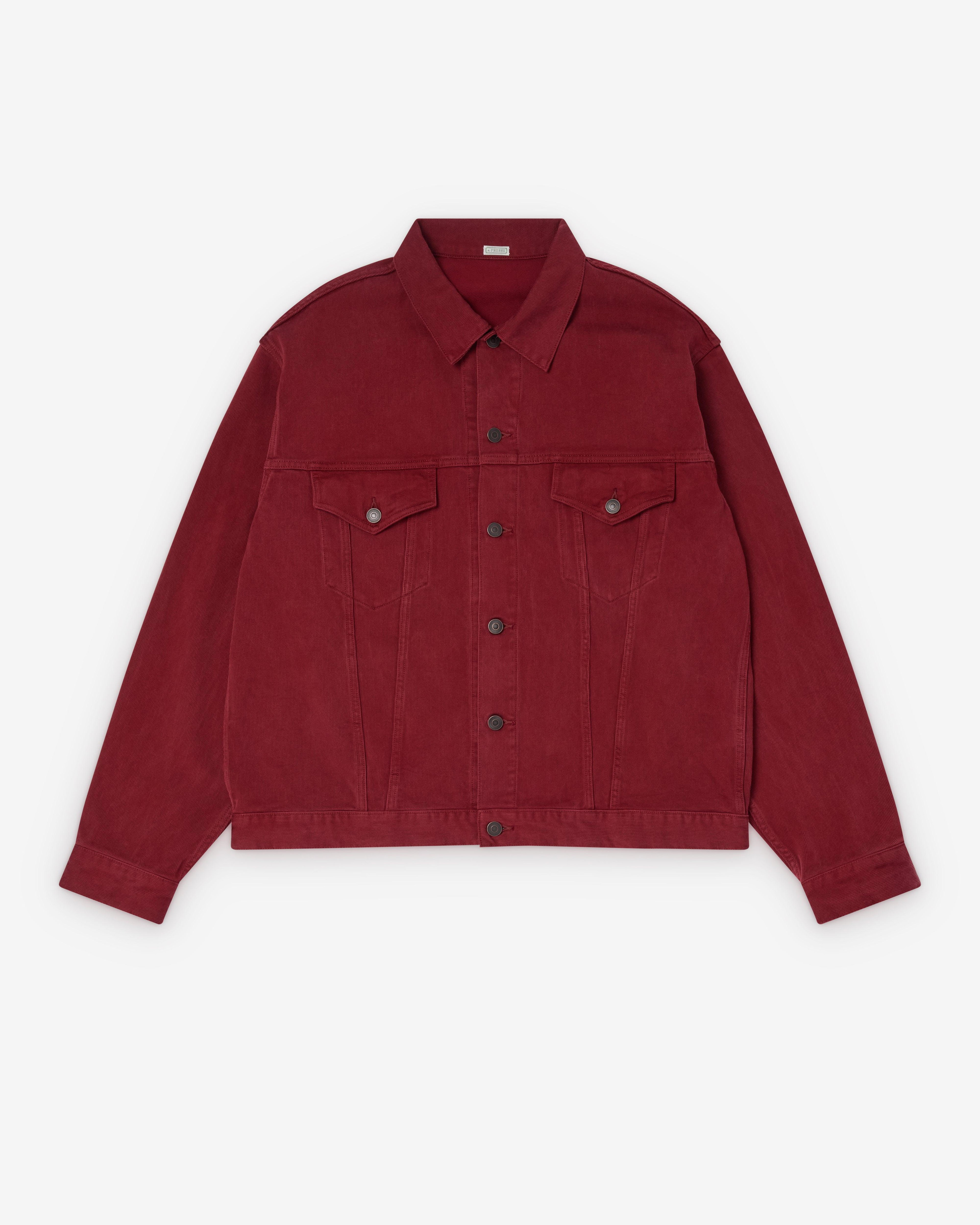 A.Presse - Men's Washed Cotton Pique 3rd Type Jacket - (Red) by A.PRESSE