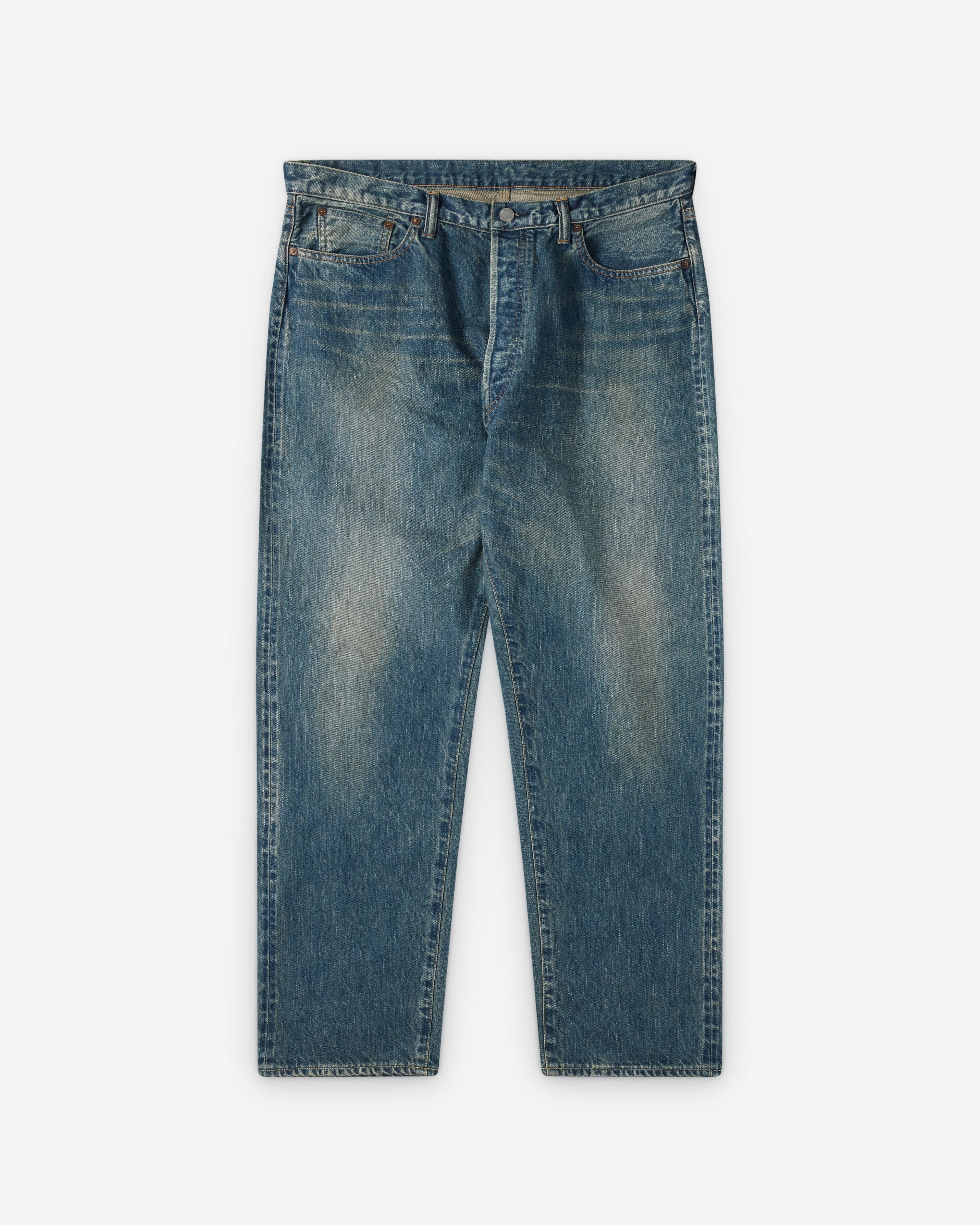 A.Presse - Men's Washed Denim Wide Pants - (Indigo) by A.PRESSE