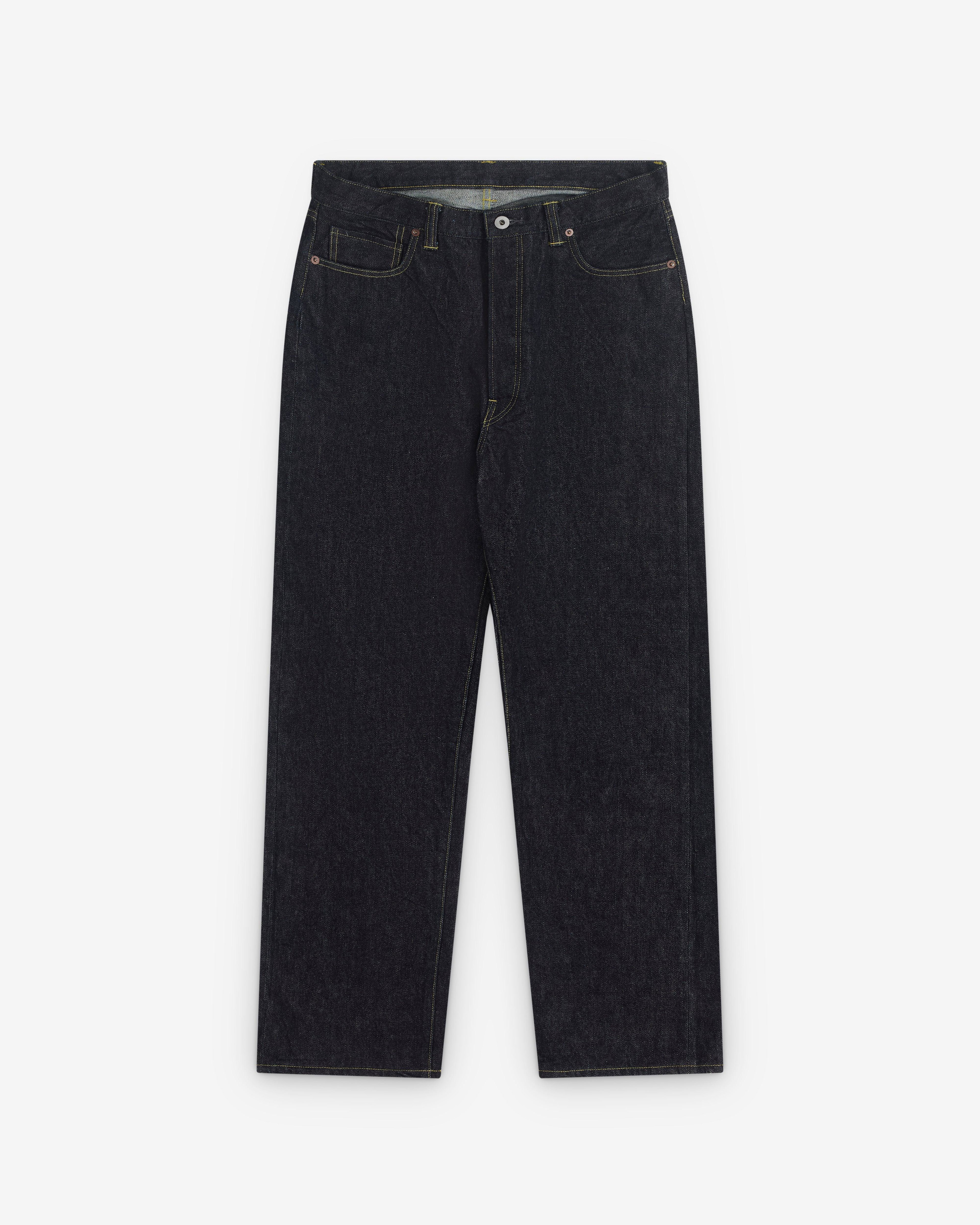 A.Presse - Men’s Washed Denim Wide Pants - (Indigo) by A.PRESSE