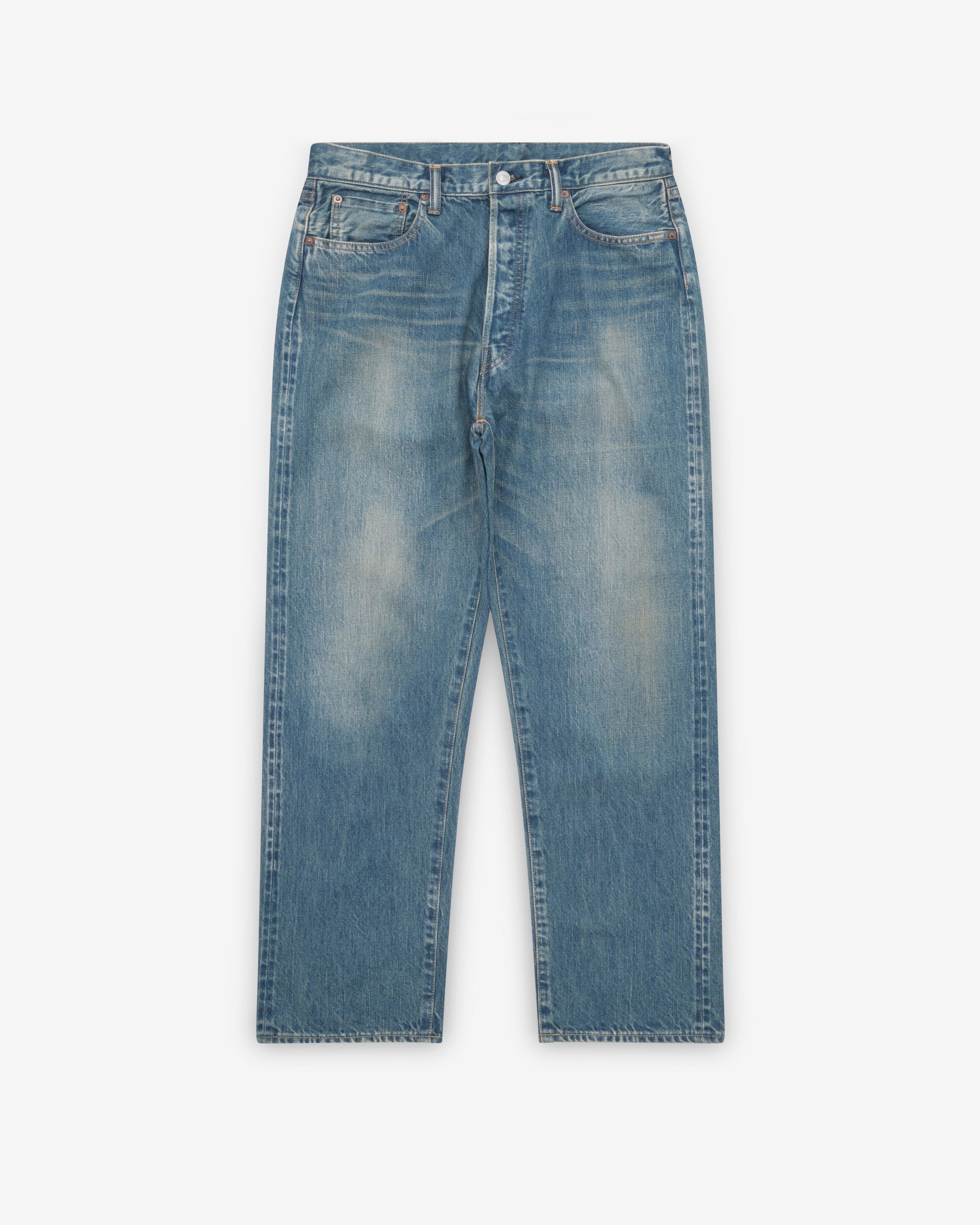 A.Presse - Men's Washed Denim Wide Pants - (Indigo) by A.PRESSE
