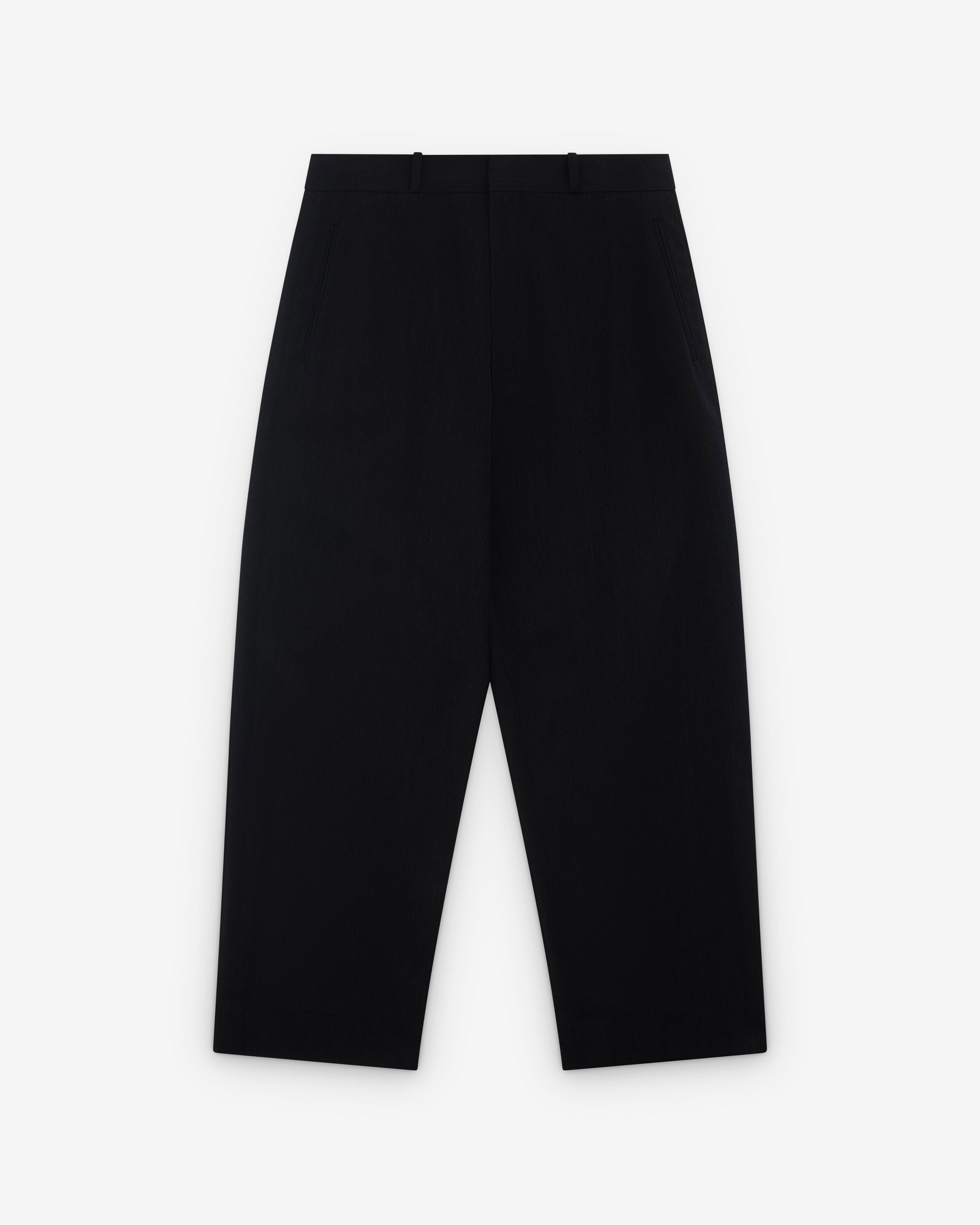 A.Presse - Men’s Wool Cotton Wide Trousers - (Top Black) by A.PRESSE