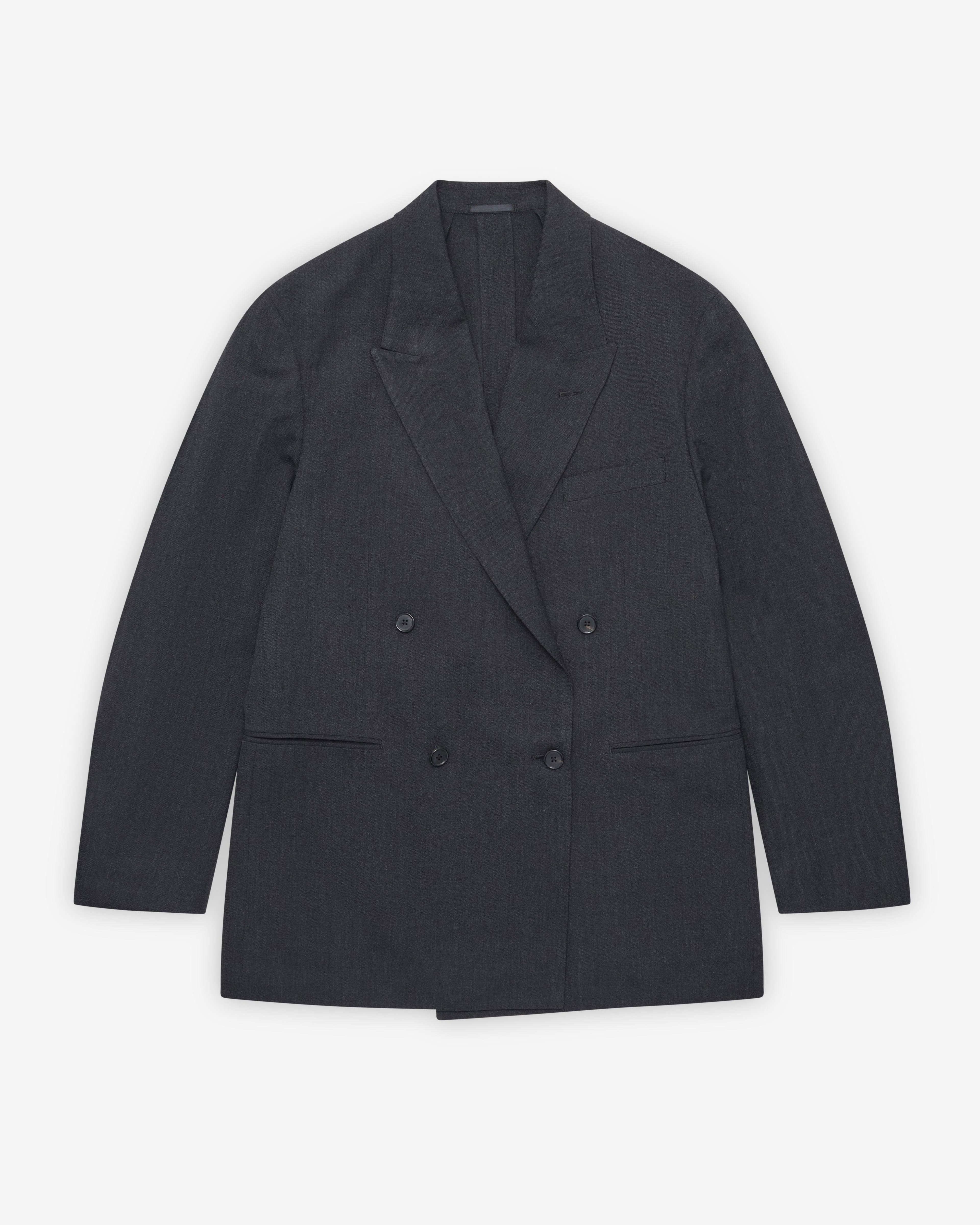 A.Presse - Men's Wool Double-Breasted Jacket - (Charcoal) by A.PRESSE