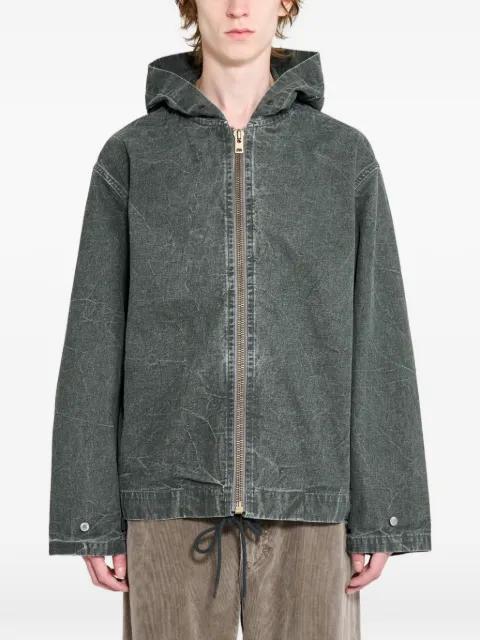 zip-up denim hoodied jacket by A.PRESSE