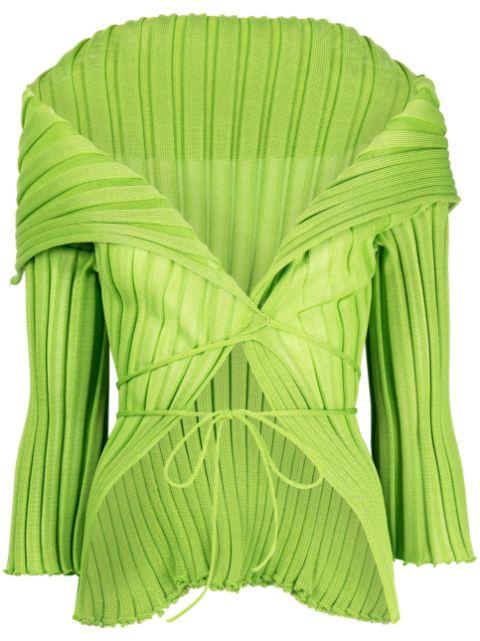 Ara wide-collar wrap cardigan by A. ROEGE HOVE