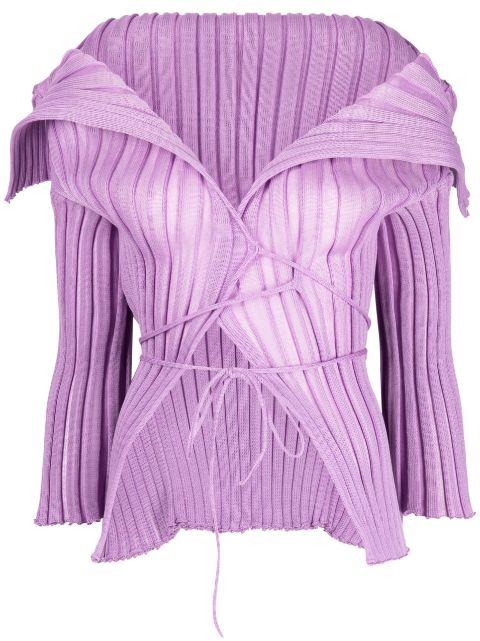 Ara wide-collar wrap cardigan by A. ROEGE HOVE