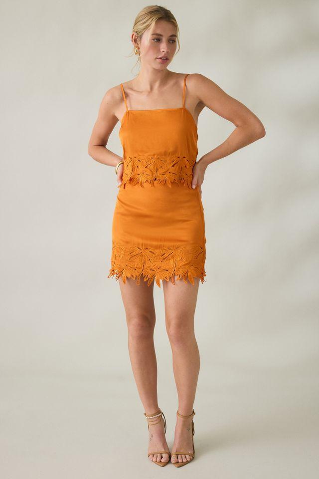 ASTR The Label Dawn Lace Trim Satin Mini Skirt by A ST R THE LABEL