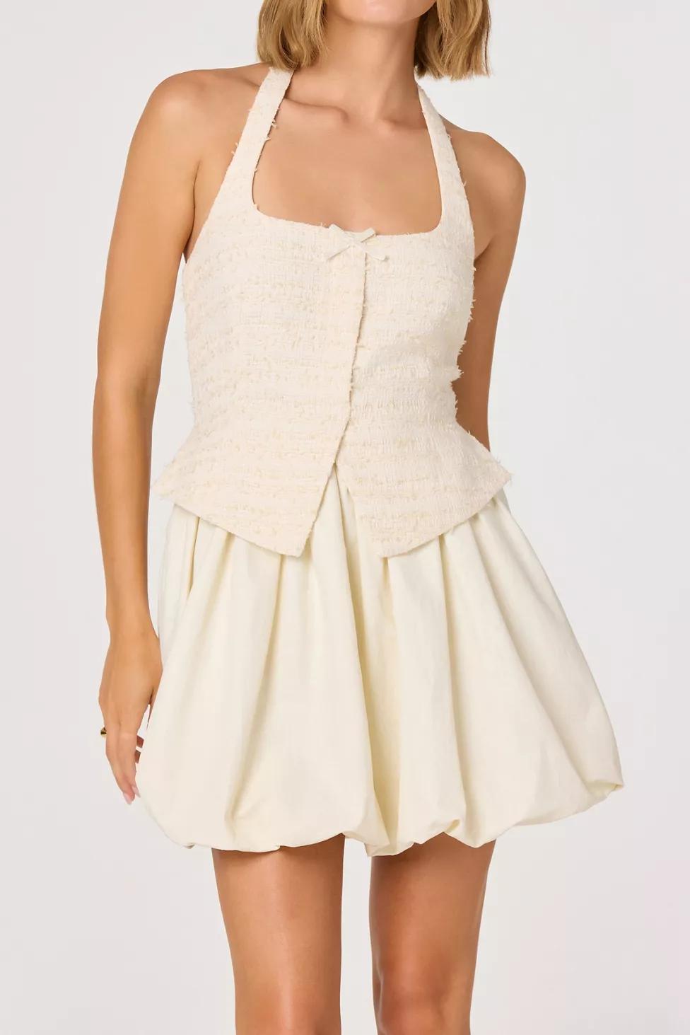 ASTR The Label Giavanna Mixed Media Corset Mini Dress by A ST R THE LABEL