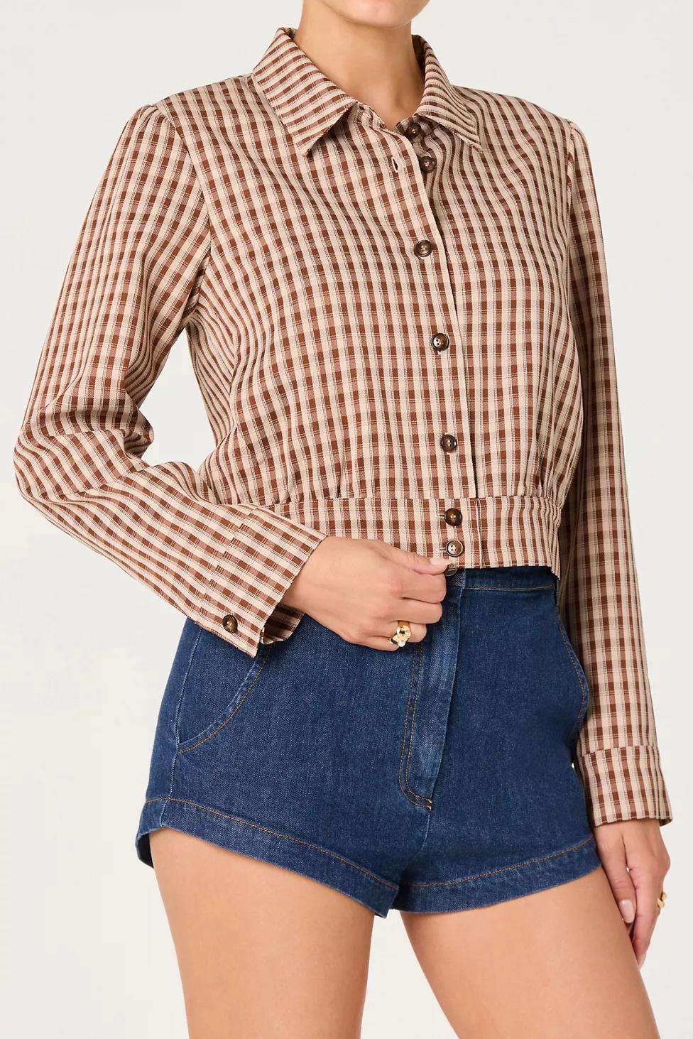 ASTR The Label Jesse Plaid Cropped Jacket by A ST R THE LABEL