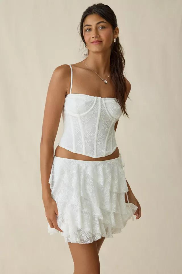 ASTR The Label Madeleine Asymmetric Lace Ruffle Mini Skort by A ST R THE LABEL