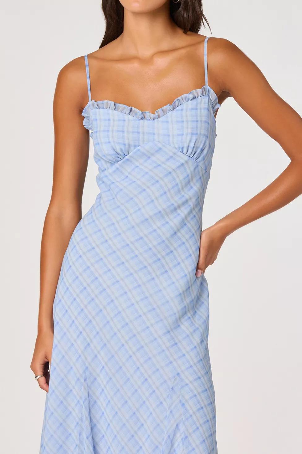 ASTR The Label Maeryn Plaid Ruffle Trim Maxi Dress by A ST R THE LABEL