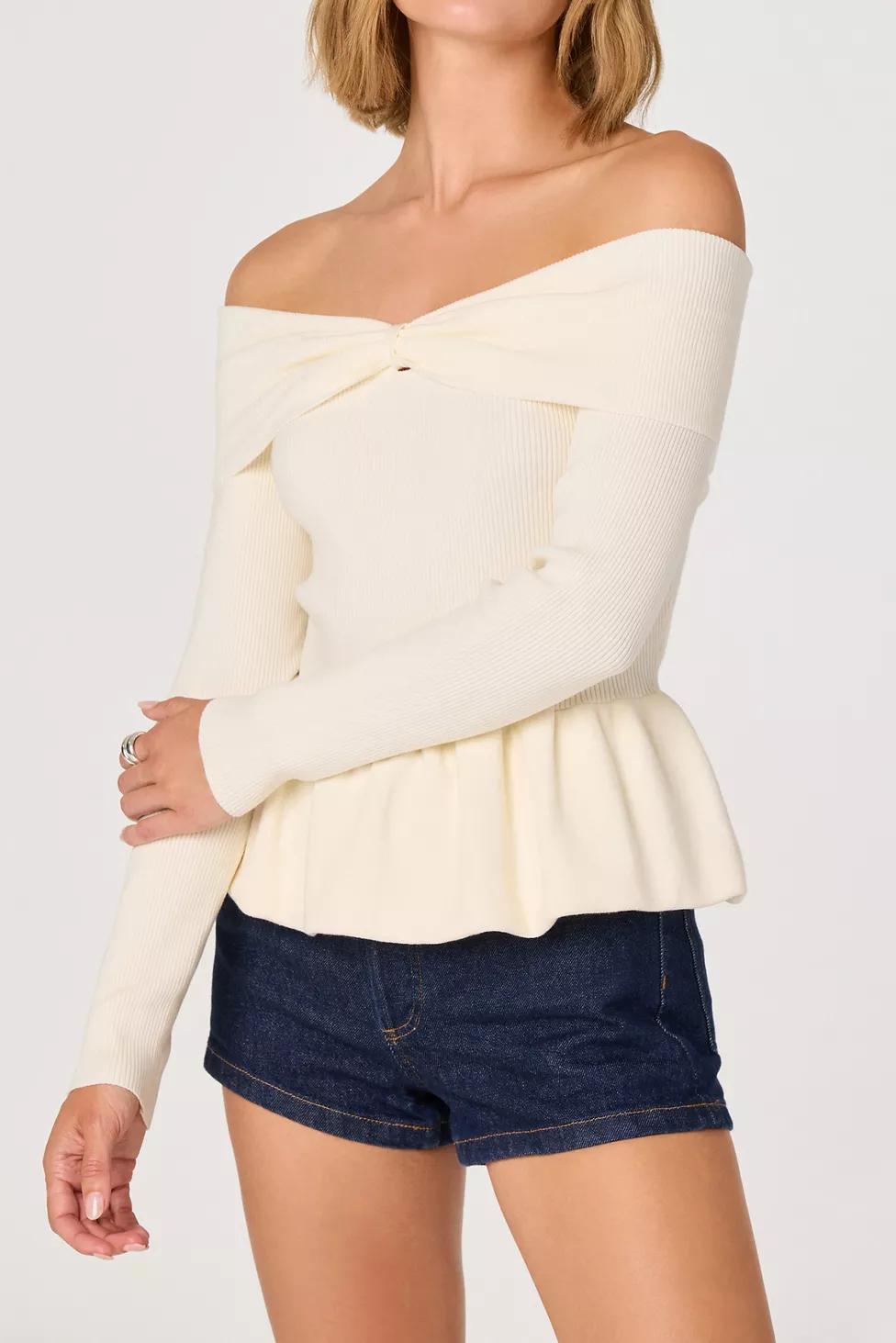 ASTR The Label Tiarra Peplum Off-The-Shoulder Sweater by A ST R THE LABEL