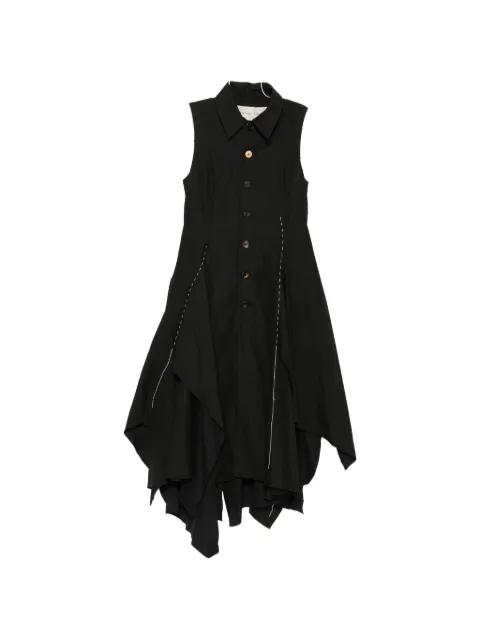 contrast-stitch handkerchief-hem dress by A TENTATIVE ATELIER