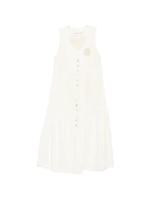 pleated floral-appliqué dress by A TENTATIVE ATELIER
