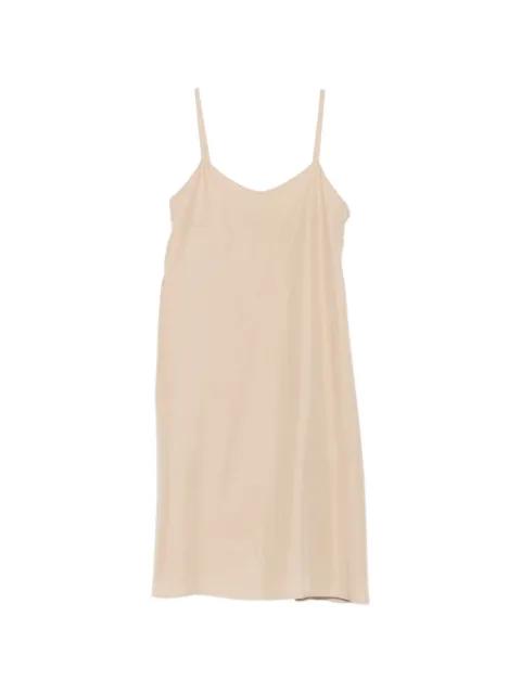 satin-finish V-neck midi dress by A TENTATIVE ATELIER