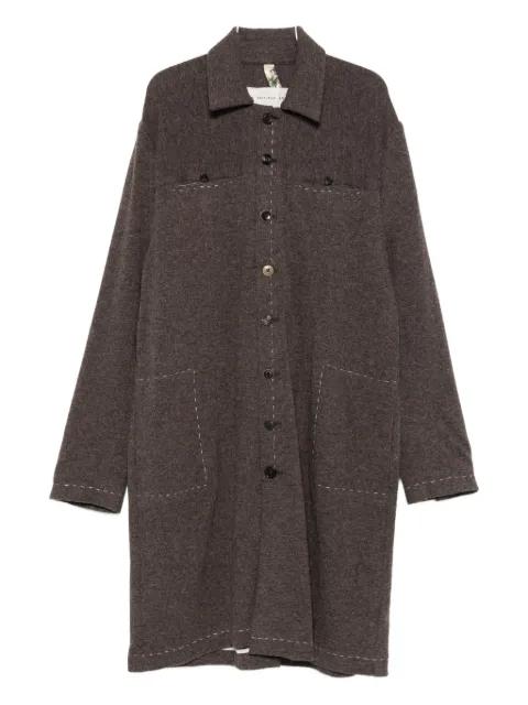 stitch-detail button-up coat by A TENTATIVE ATELIER