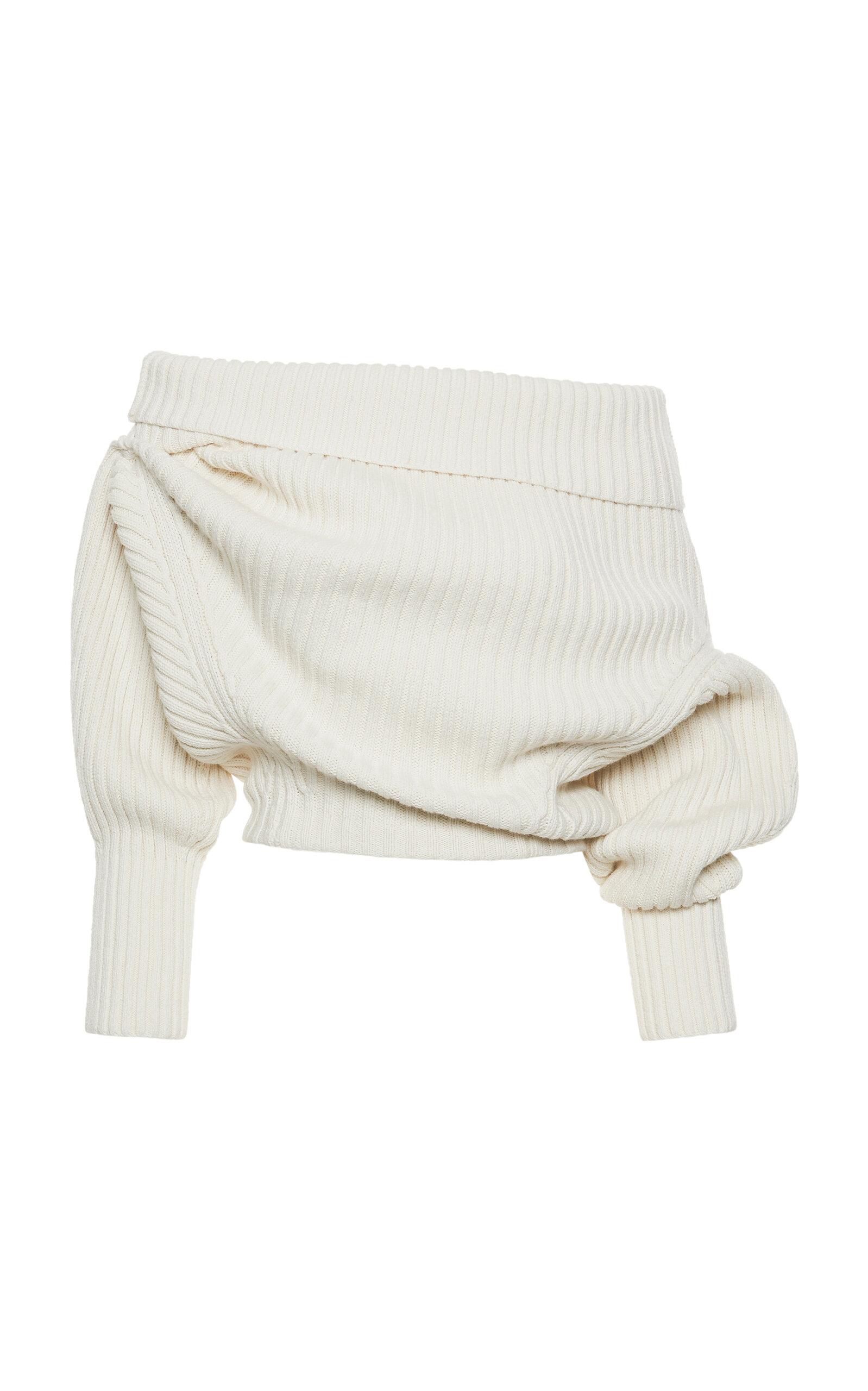 A.W.A.K.E. MODE Buttoned Ribbed-Knit Cotton-Wool Sweater - Moda Operandi by A.W.A.K.E MODE