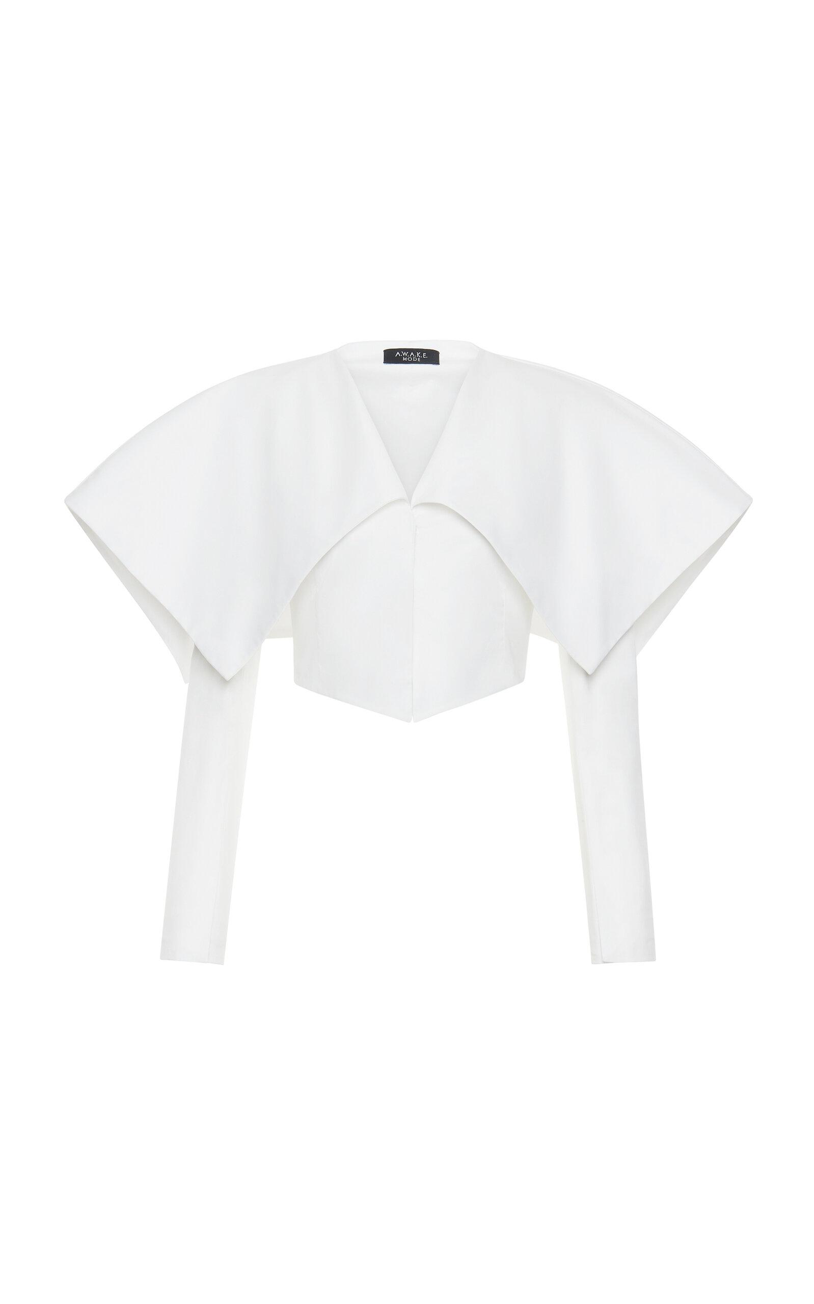 A.W.A.K.E. MODE Collared Stretch-Poplin Cropped Blazer - Moda Operandi by A.W.A.K.E MODE