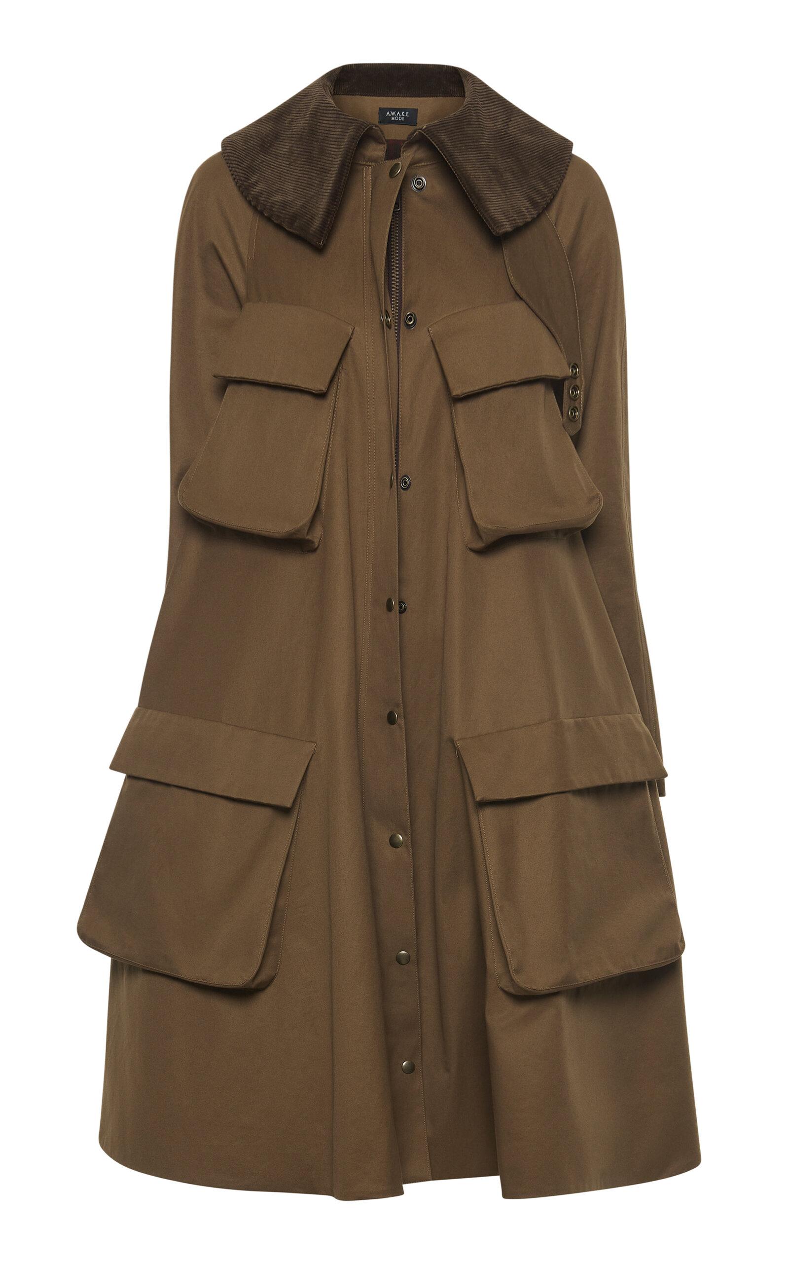 A.W.A.K.E. MODE Pocket-Detailed Flared Cotton Gabardine Trench Coat - Moda Operandi by A.W.A.K.E MODE