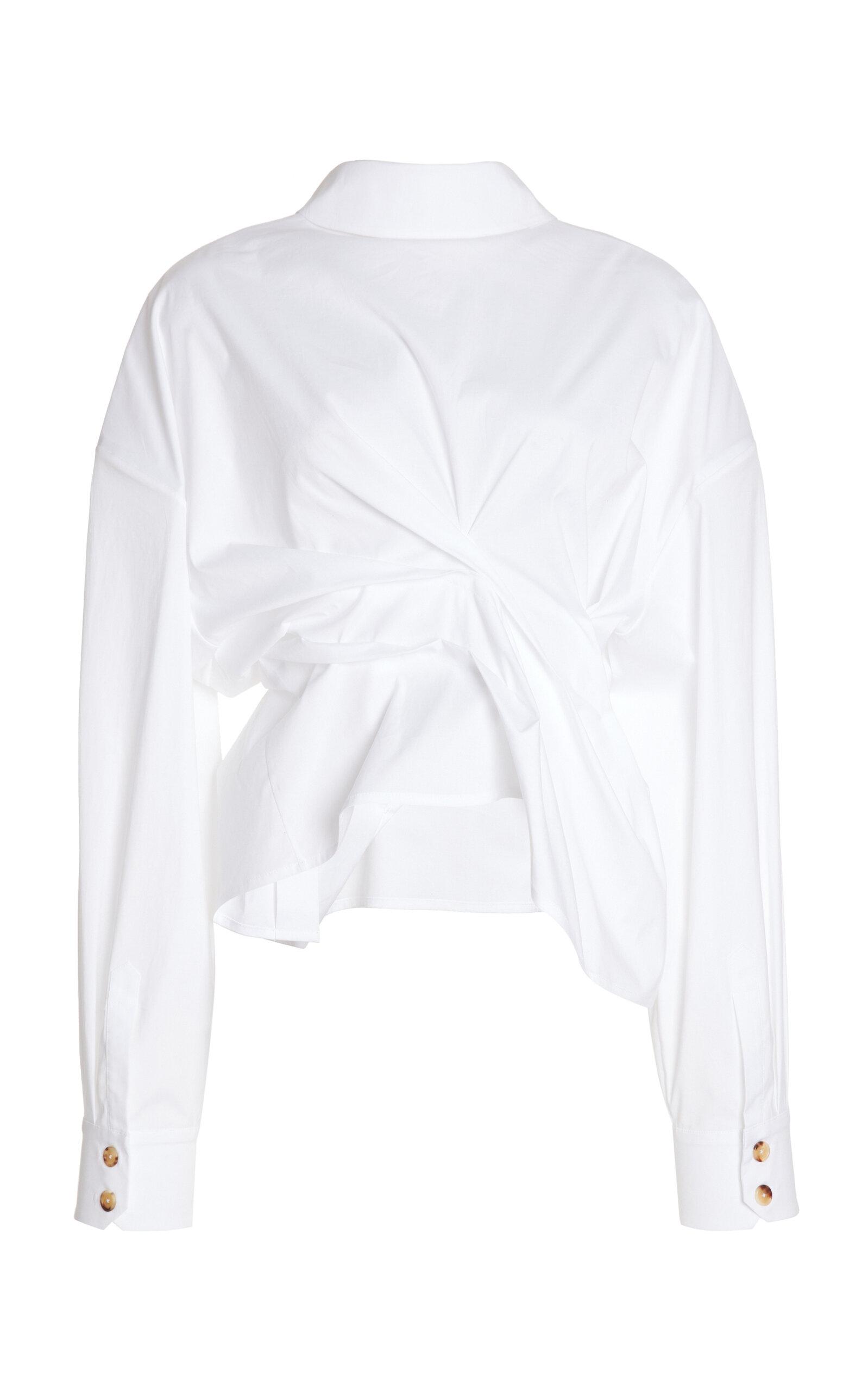 A.W.A.K.E. MODE - Twisted Stretch-Cotton Shirt - White - - Moda Operandi by A.W.A.K.E MODE A.W.A.K.E. MODE - Twisted Stretch-Cotton Shirt - White - - Moda Operandi by A.W.A.K.E MODE