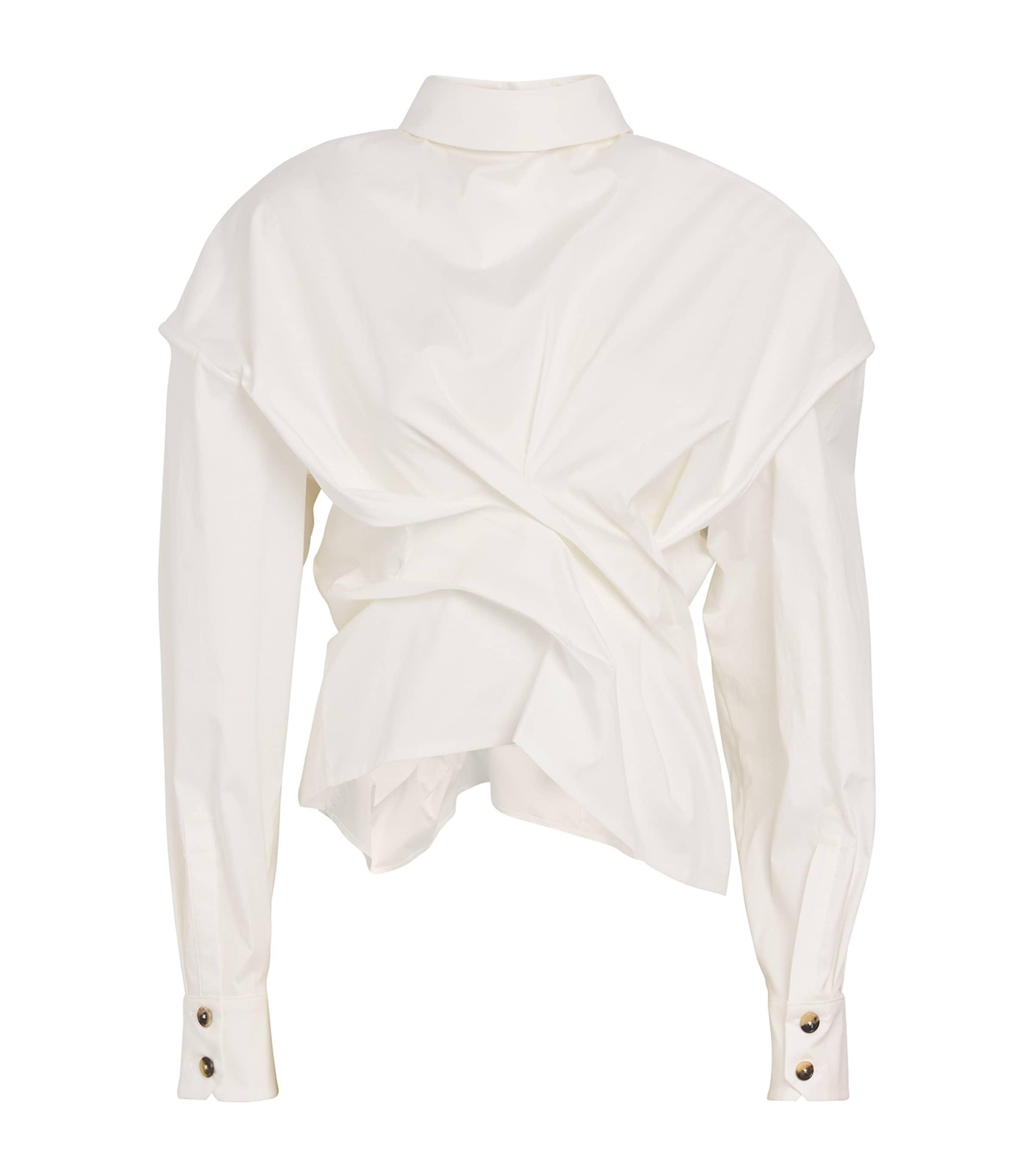 A.W.A.K.E. Mode Cotton Twisted Corset Shirt by A.W.A.K.E MODE