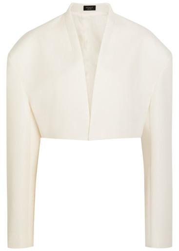 Cropped woven tuxedo jacket by A.W.A.K.E MODE