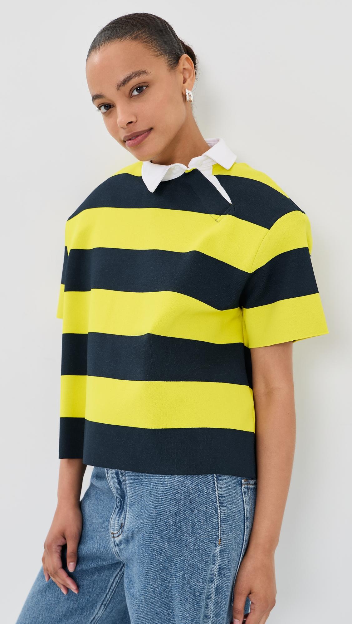 Knitted Rugby Top by A.W.A.K.E MODE