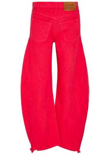 Mirrored effect barrel-leg denim jeans by A.W.A.K.E MODE