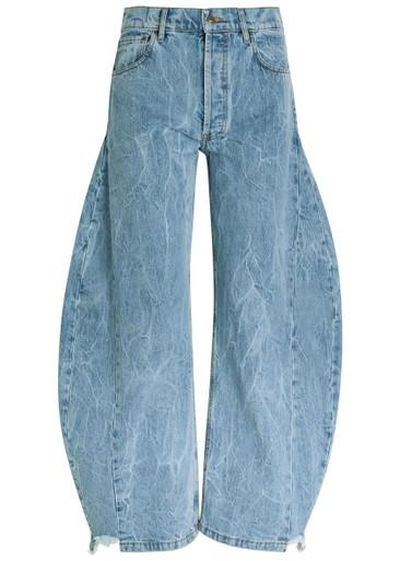 Washed barrel-leg jeans by A.W.A.K.E MODE