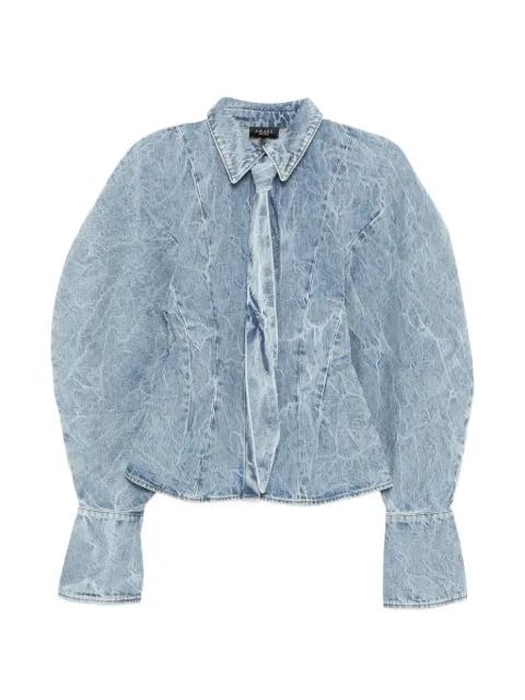 denim puff-sleeve shirt by A.W.A.K.E MODE