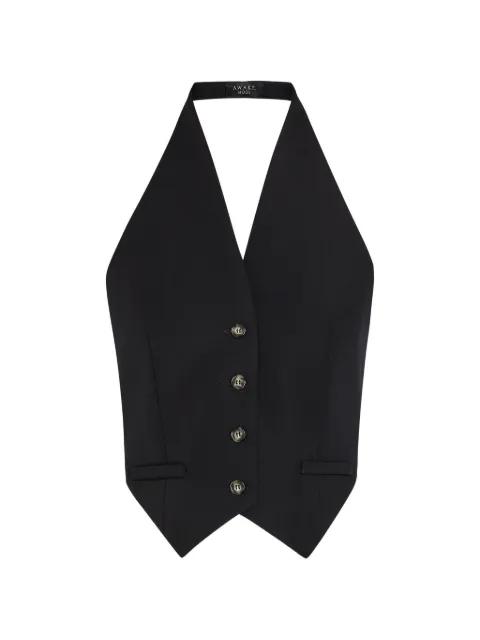 halterneck button-up waistcoat by A.W.A.K.E MODE