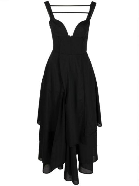 ruffled-hem dress by A.W.A.K.E MODE